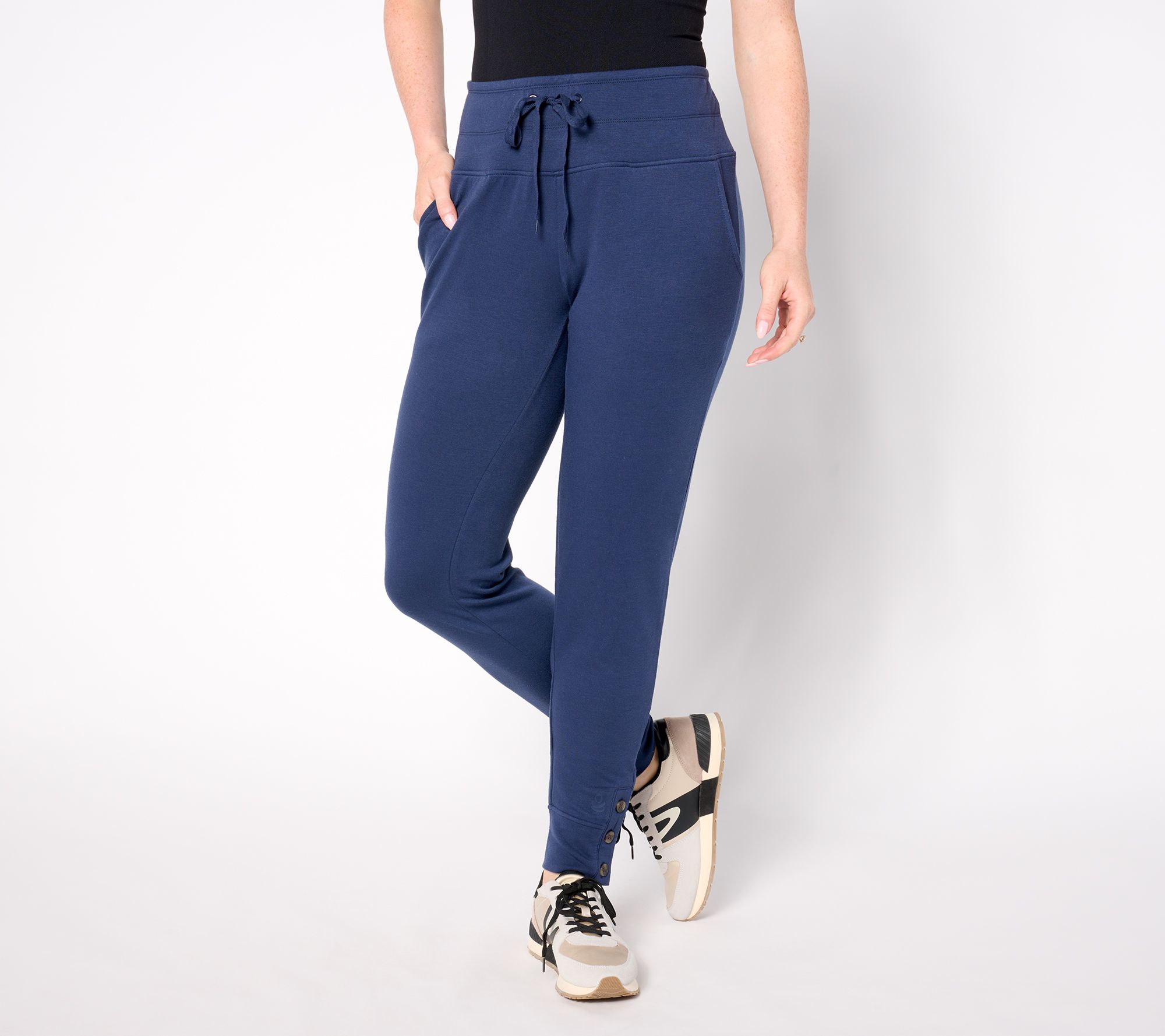 Cuddl Duds Comfortwear Petite Button Hem Joggers