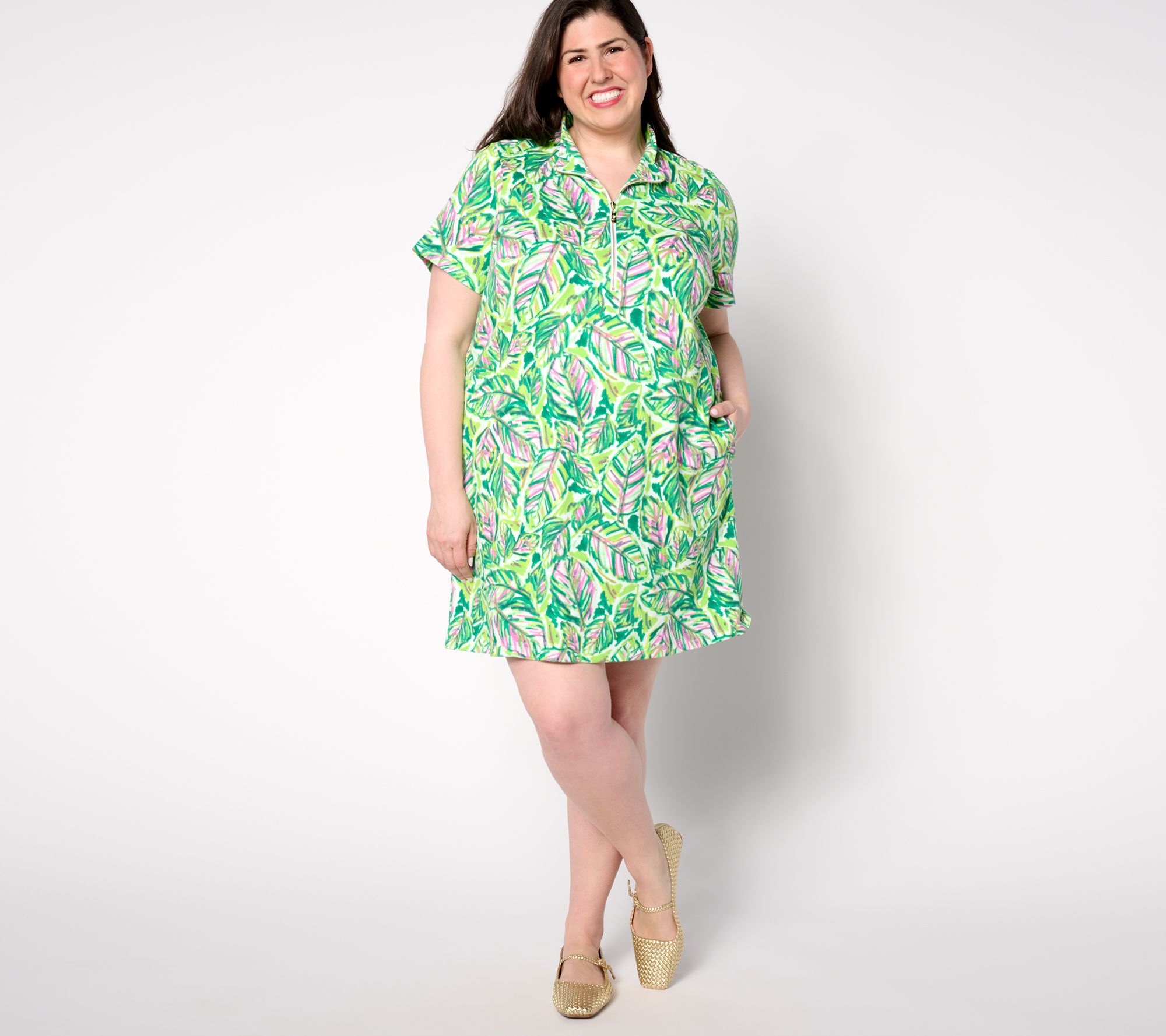 Belle by Kim Gravel Perfect Pique Batik Chic Zip Dress