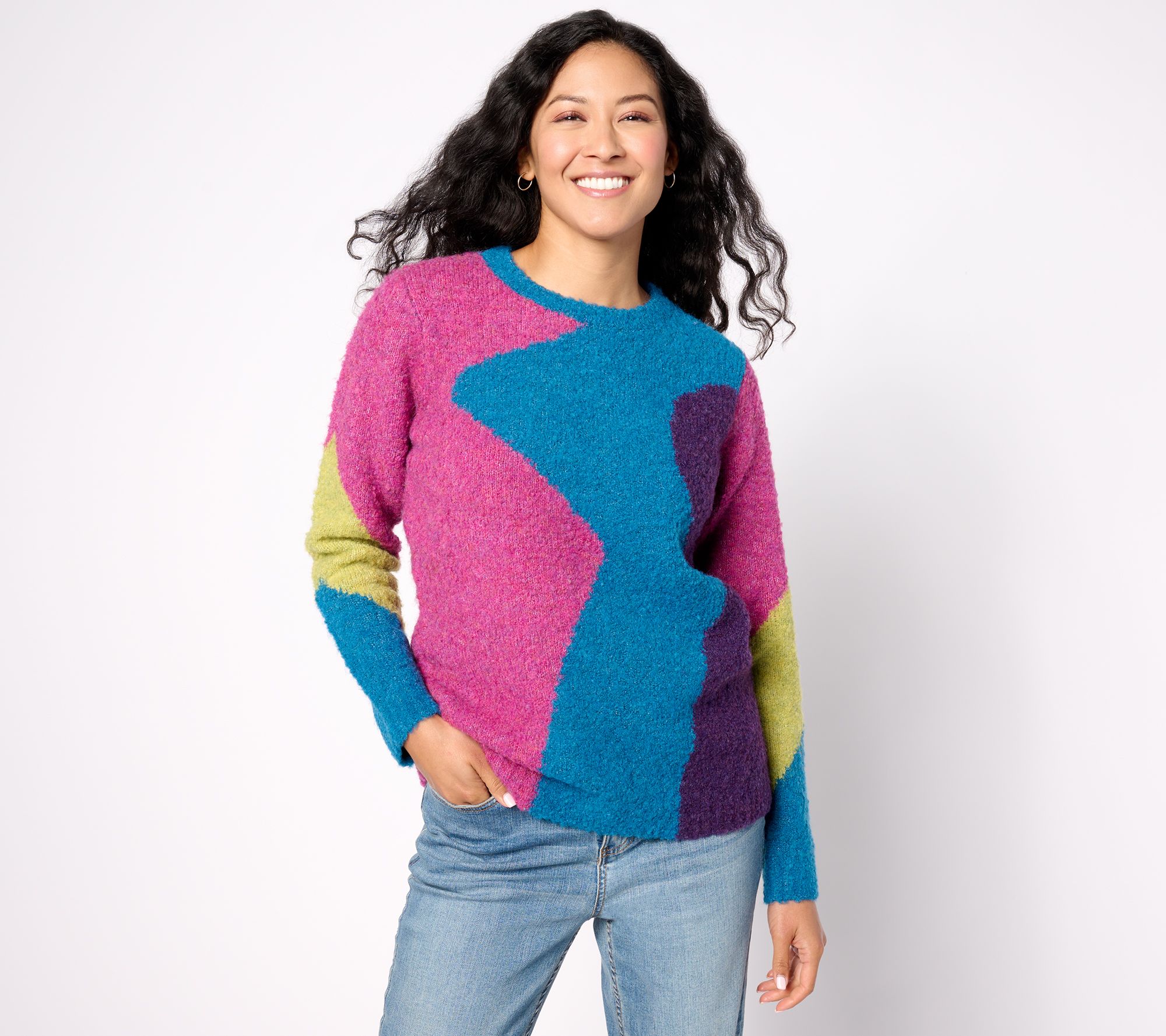 "As Is" LOGO by Lori Goldstein Crewneck Long- Sleeve Sweater Sweater