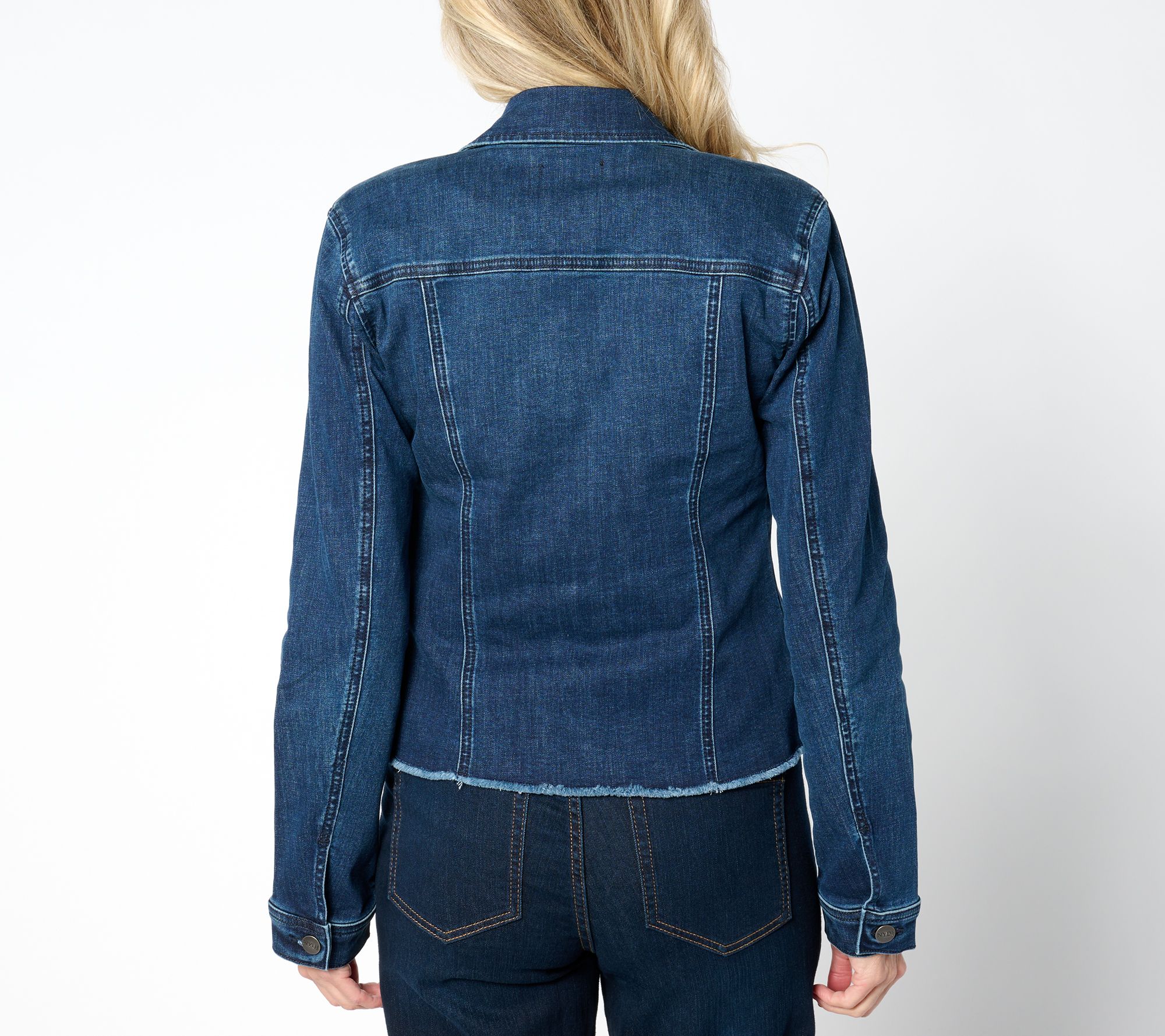 NYDJ Frayed Denim Jacket - Rendezvous - QVC.com