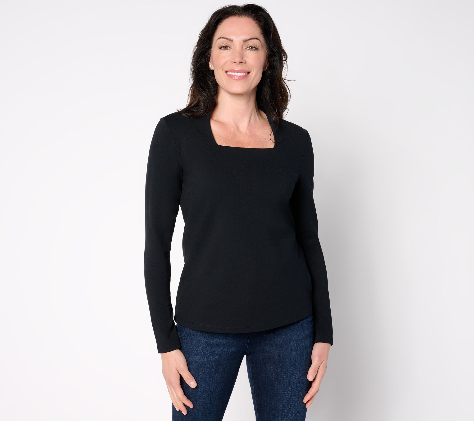 Women with Control Luxe Ponte Square Neck Top