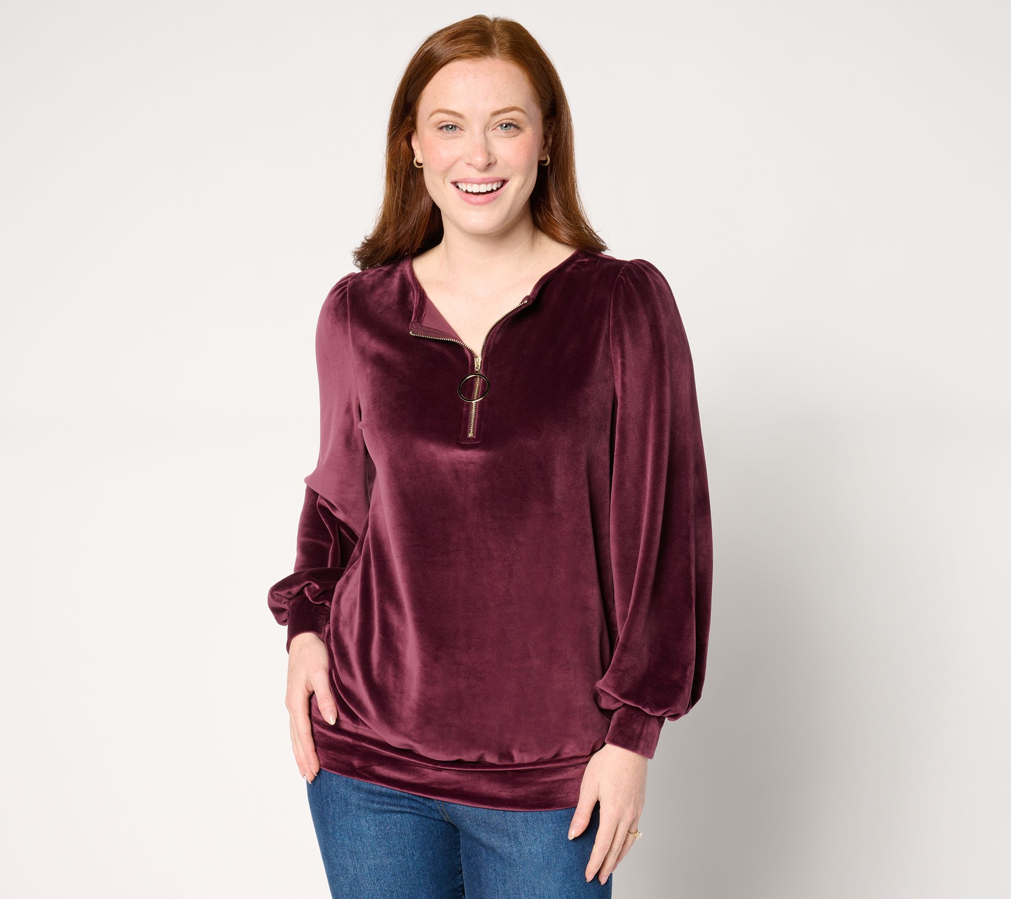 Belle by Kim Gravel Belleour Circle Zip Top