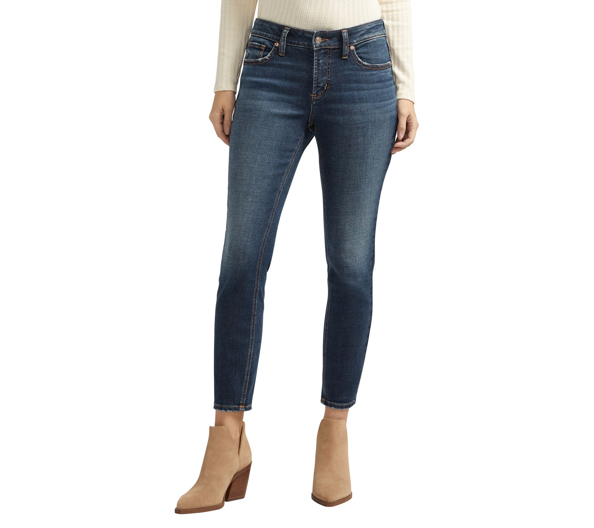 Silver Jeans Co. Women's Elyse Mid Rise Skinny Jeans