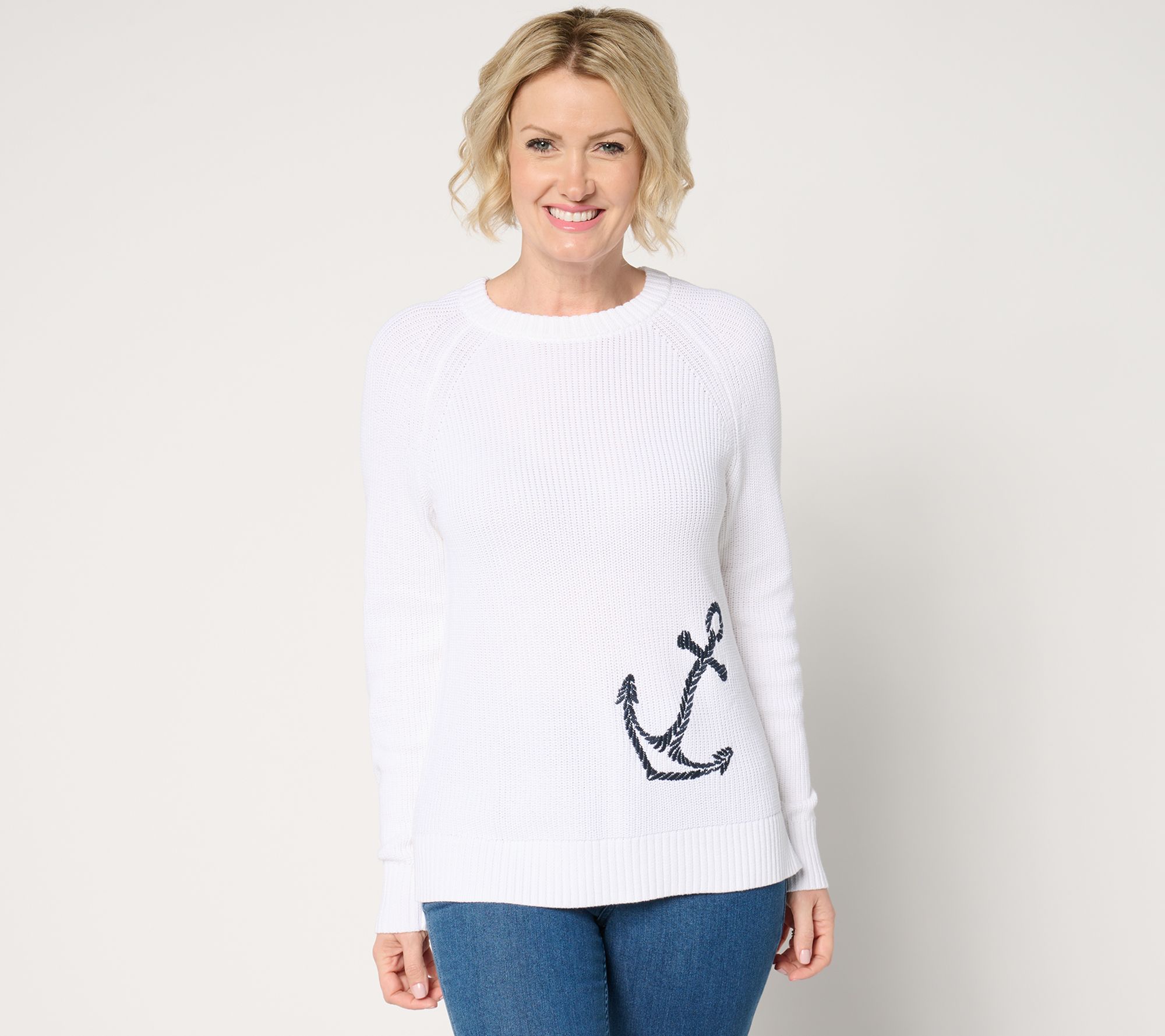 Belle by Kim Gravel Anchor Shaker Knit Sweater