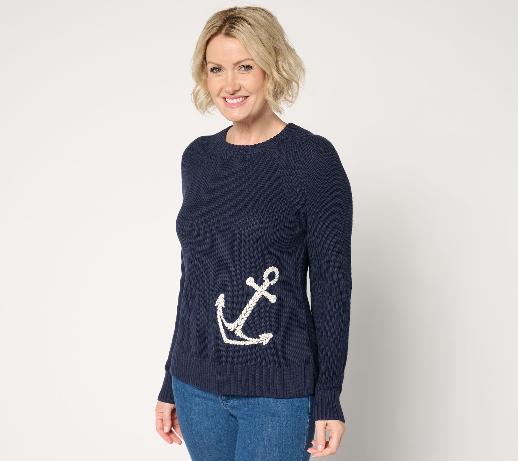 Belle by Kim Gravel Anchor Shaker Knit Sweater