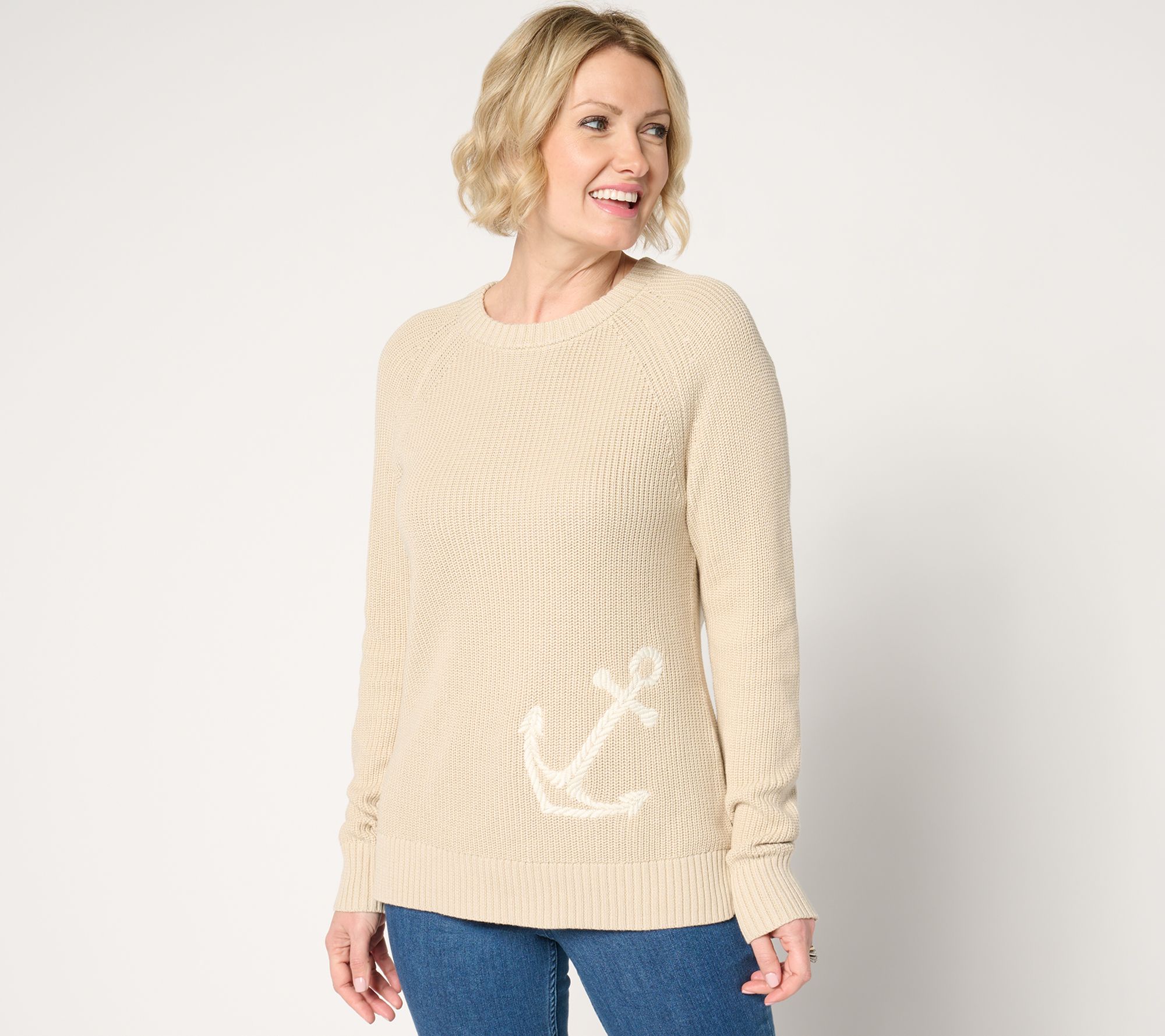 Belle by Kim Gravel Anchor Shaker Knit Sweater
