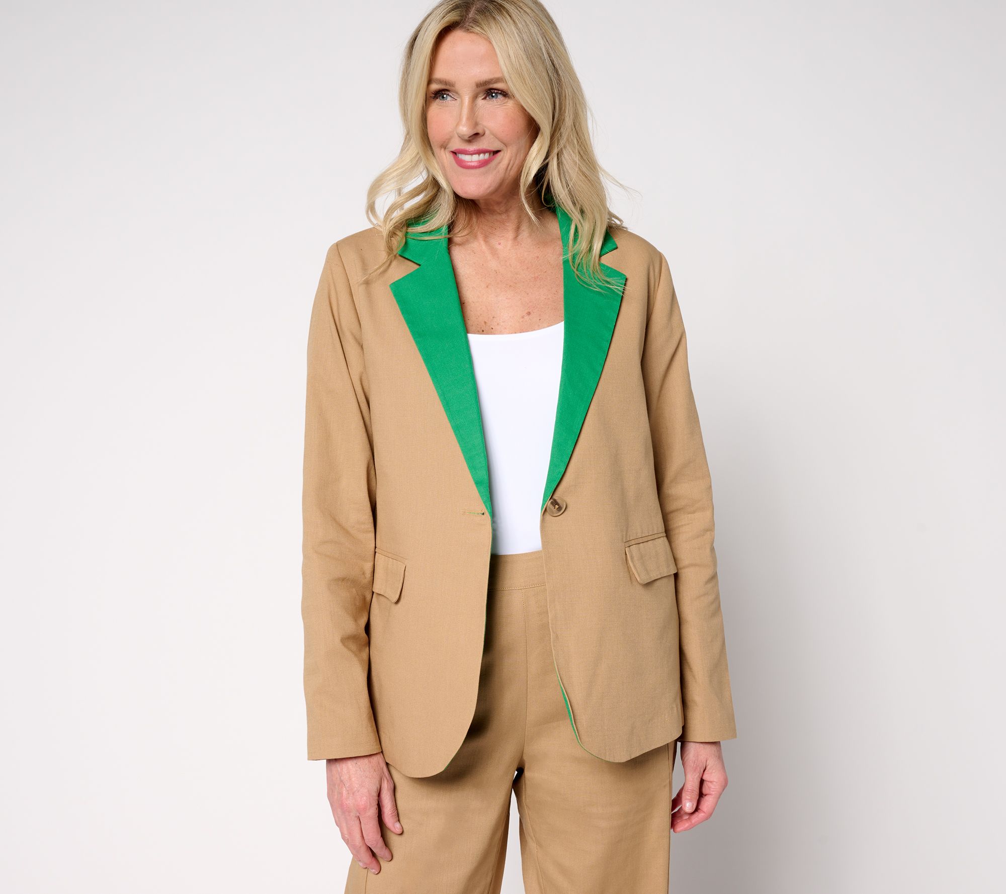  by Stacy London Color Blocked Cotton Blazer