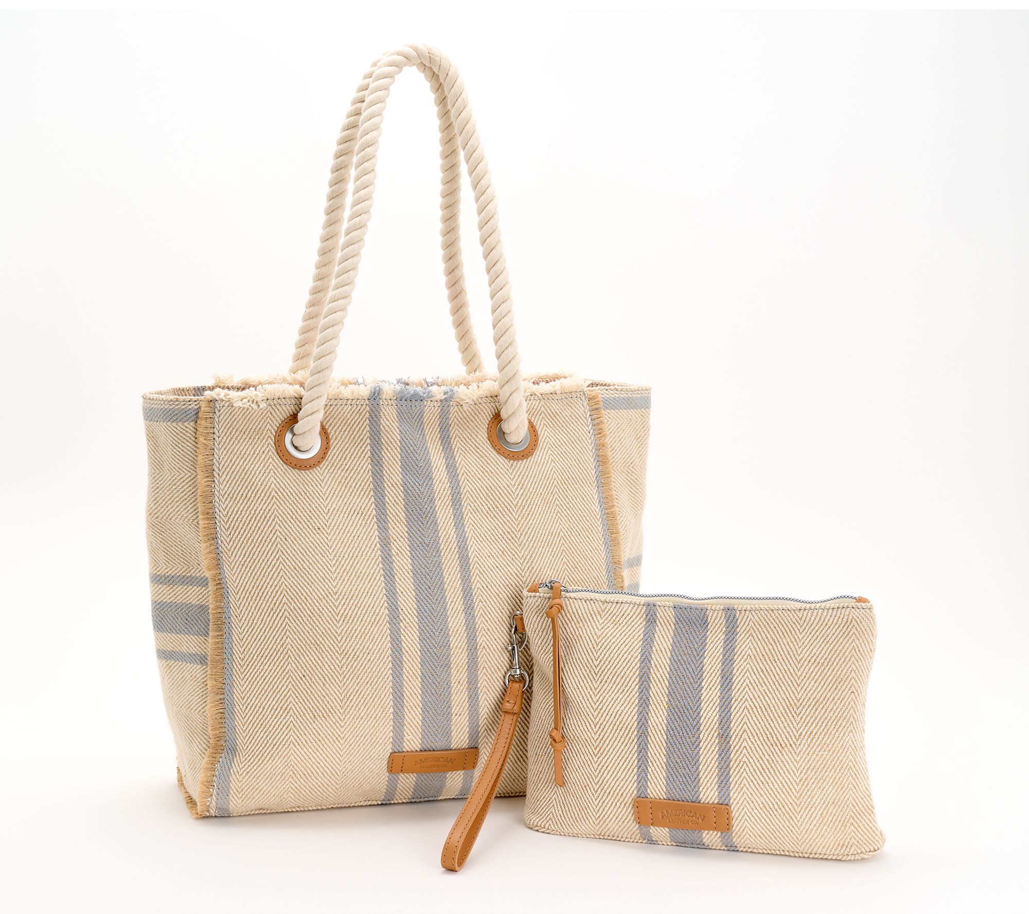 American Leather Co. Haven Canvas Tote & Wristlet Pouch