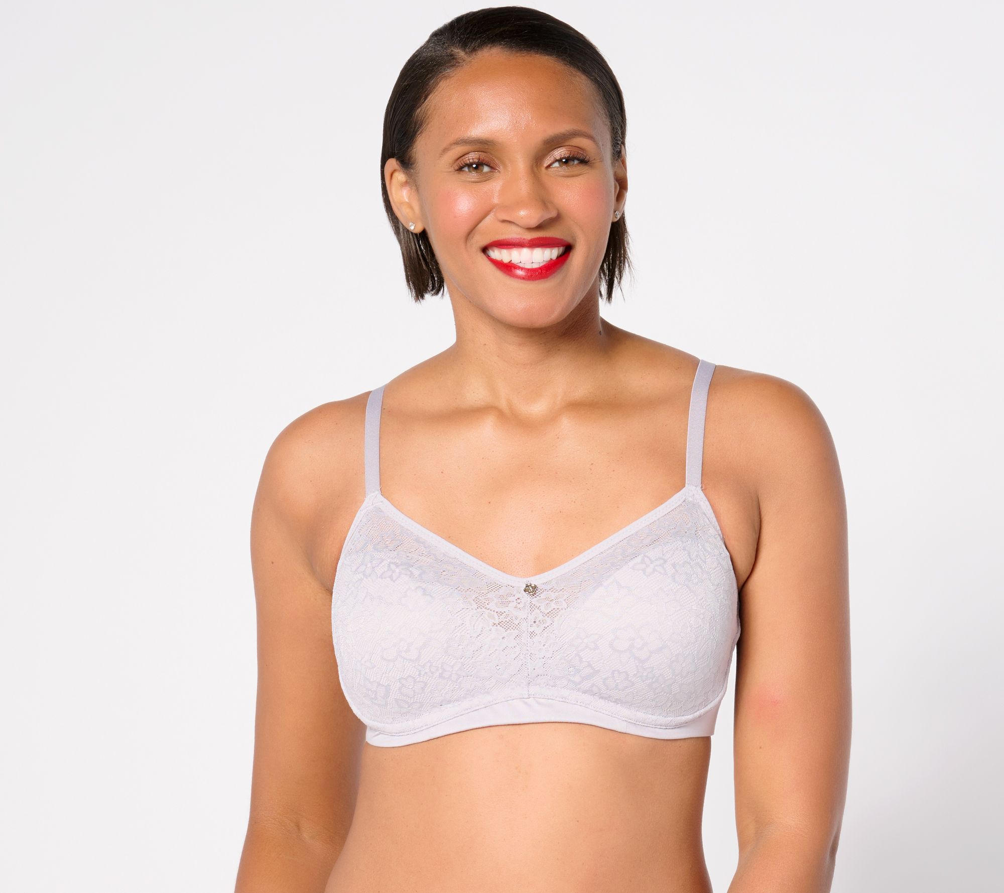 "As Is" Breezies Lace Elegance Unlined Wirefree Bra