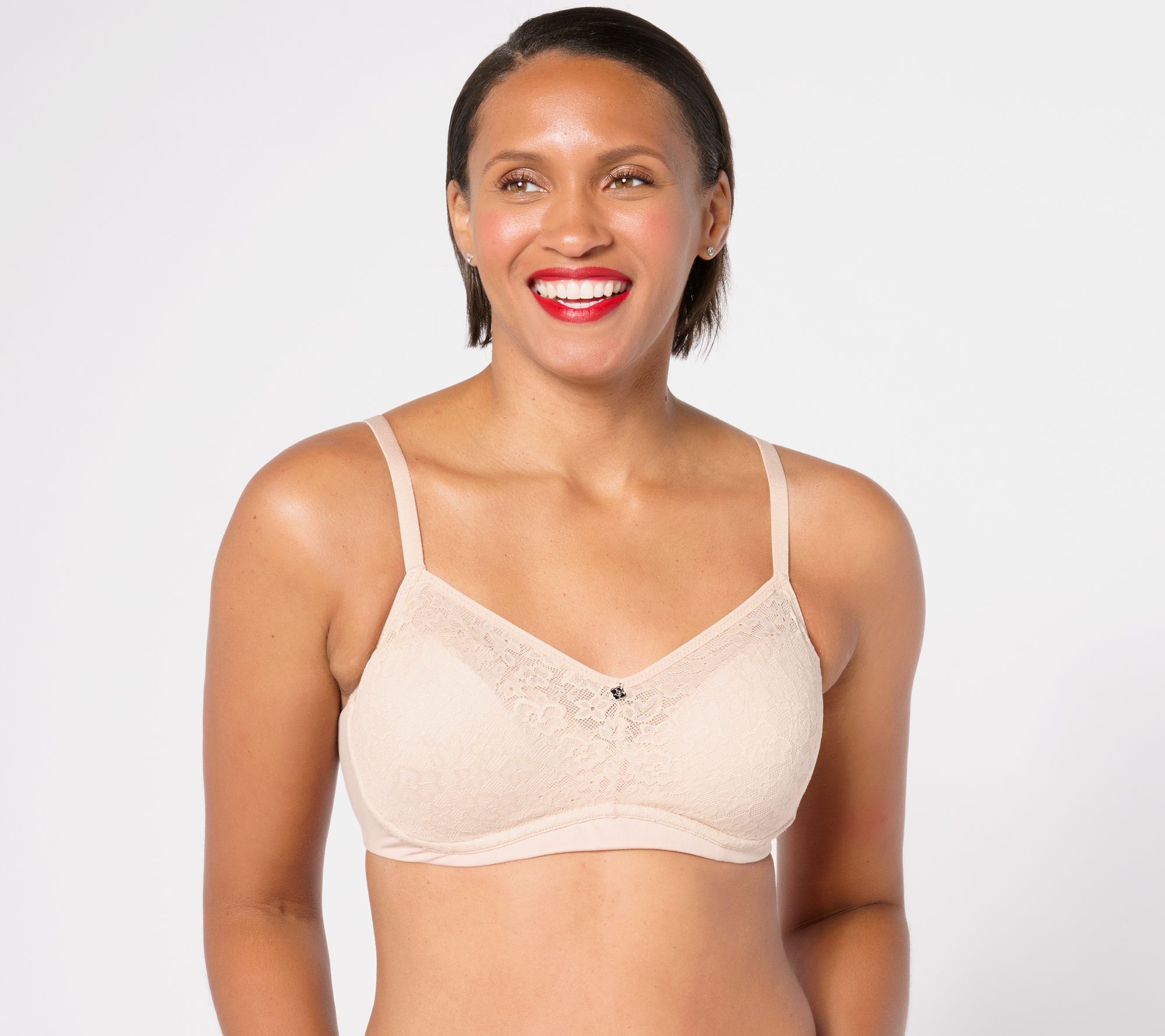"As Is" Breezies Lace Elegance Unlined Wirefree Bra