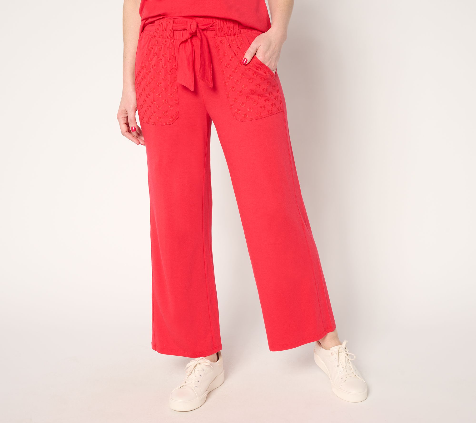 AnyBody Tall Cozy Knit Ankle Pants with Embroidery - QVC.com