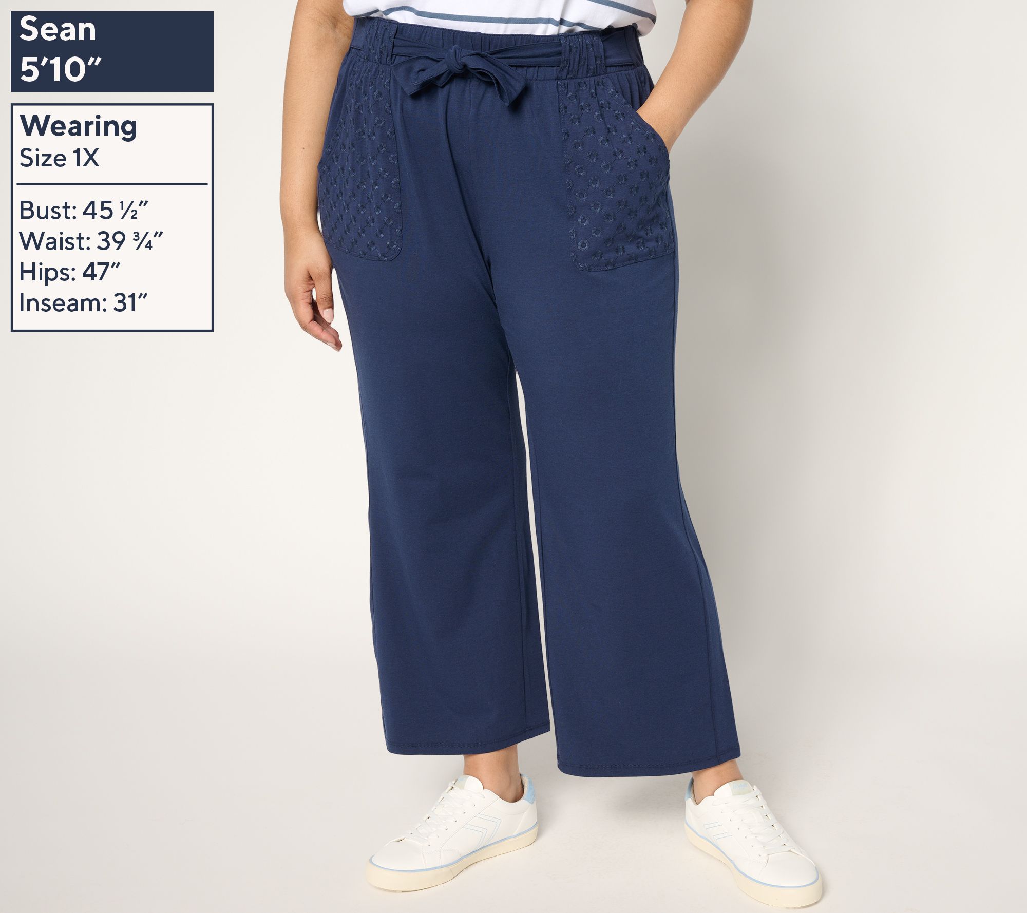 AnyBody Tall Cozy Knit Ankle Pants with Embroidery - QVC.com