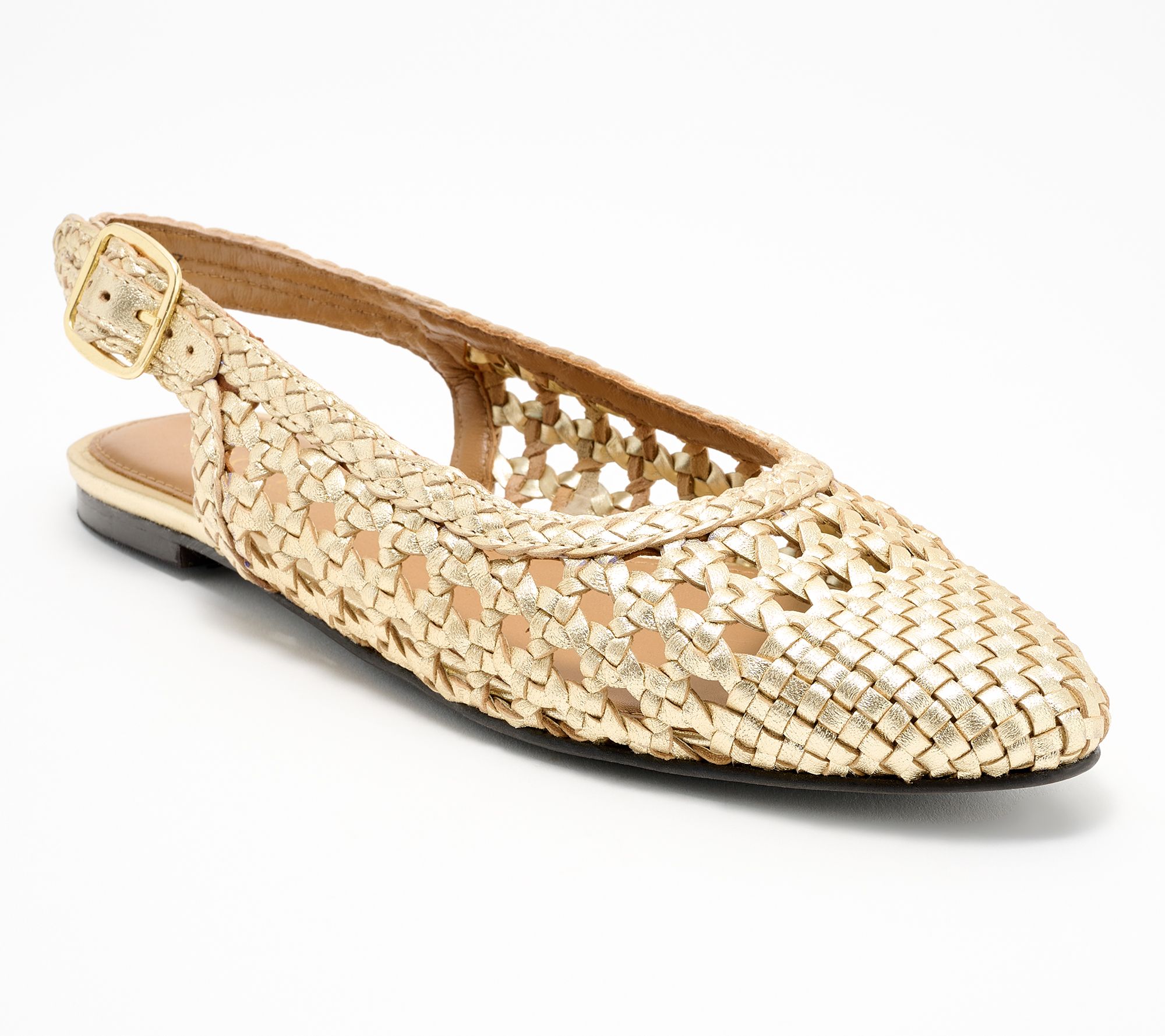 Seychelles Woven Leather Slingback Flats- Avalon