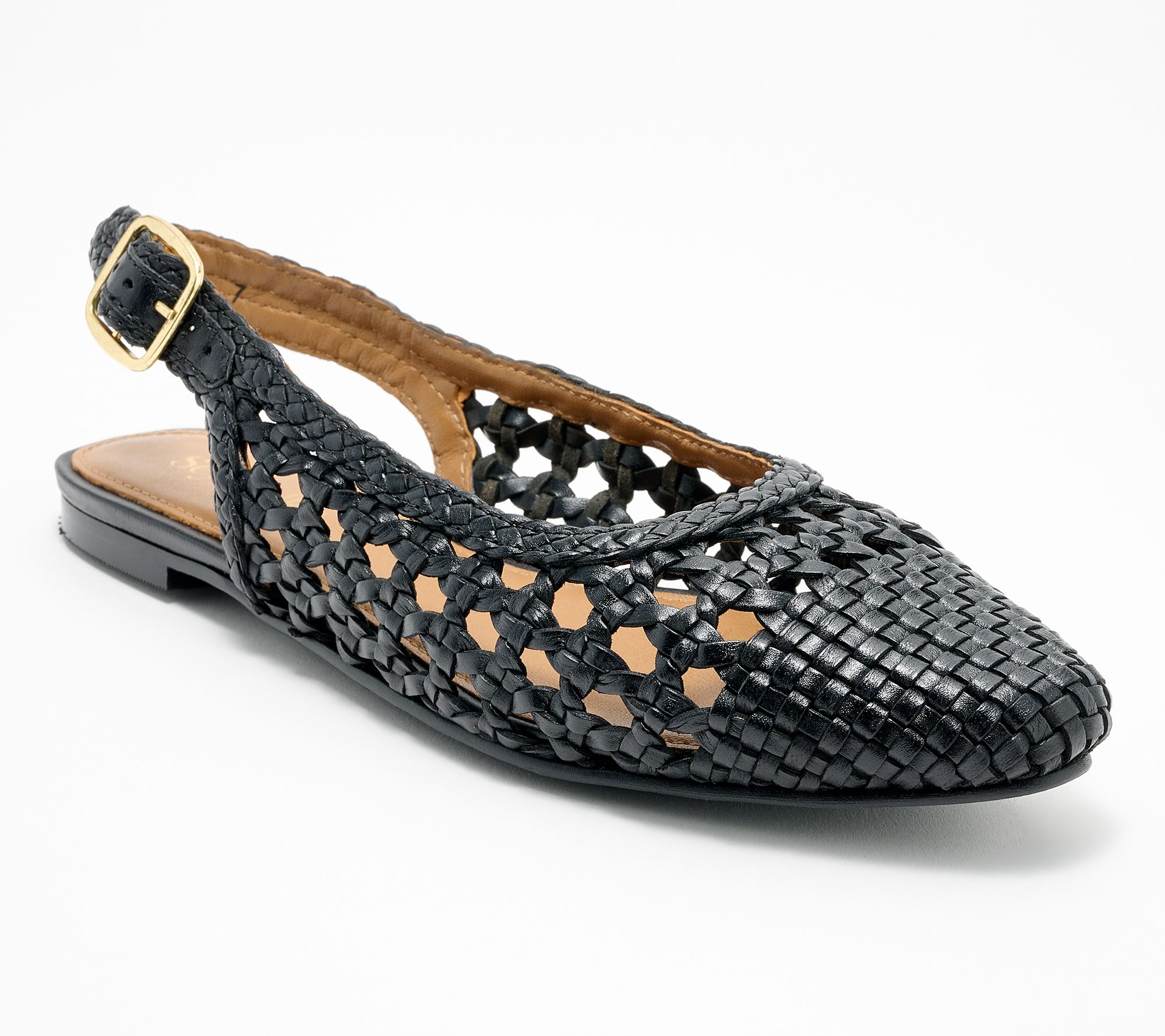 Seychelles Woven Leather Slingback Flats- Avalon