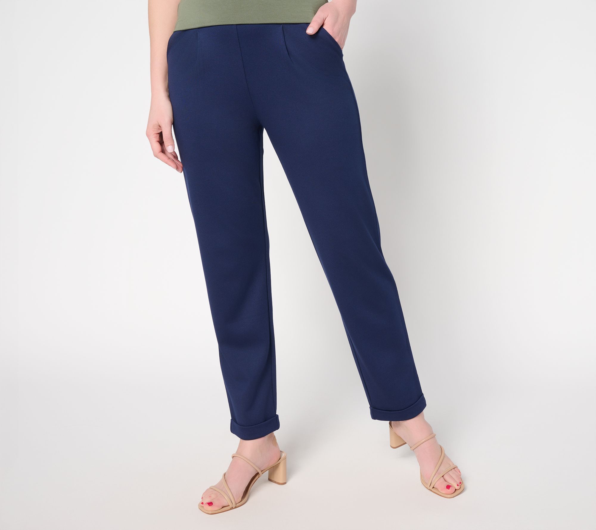 Joan Rivers Petite Tapered Ankle Ponte Pants