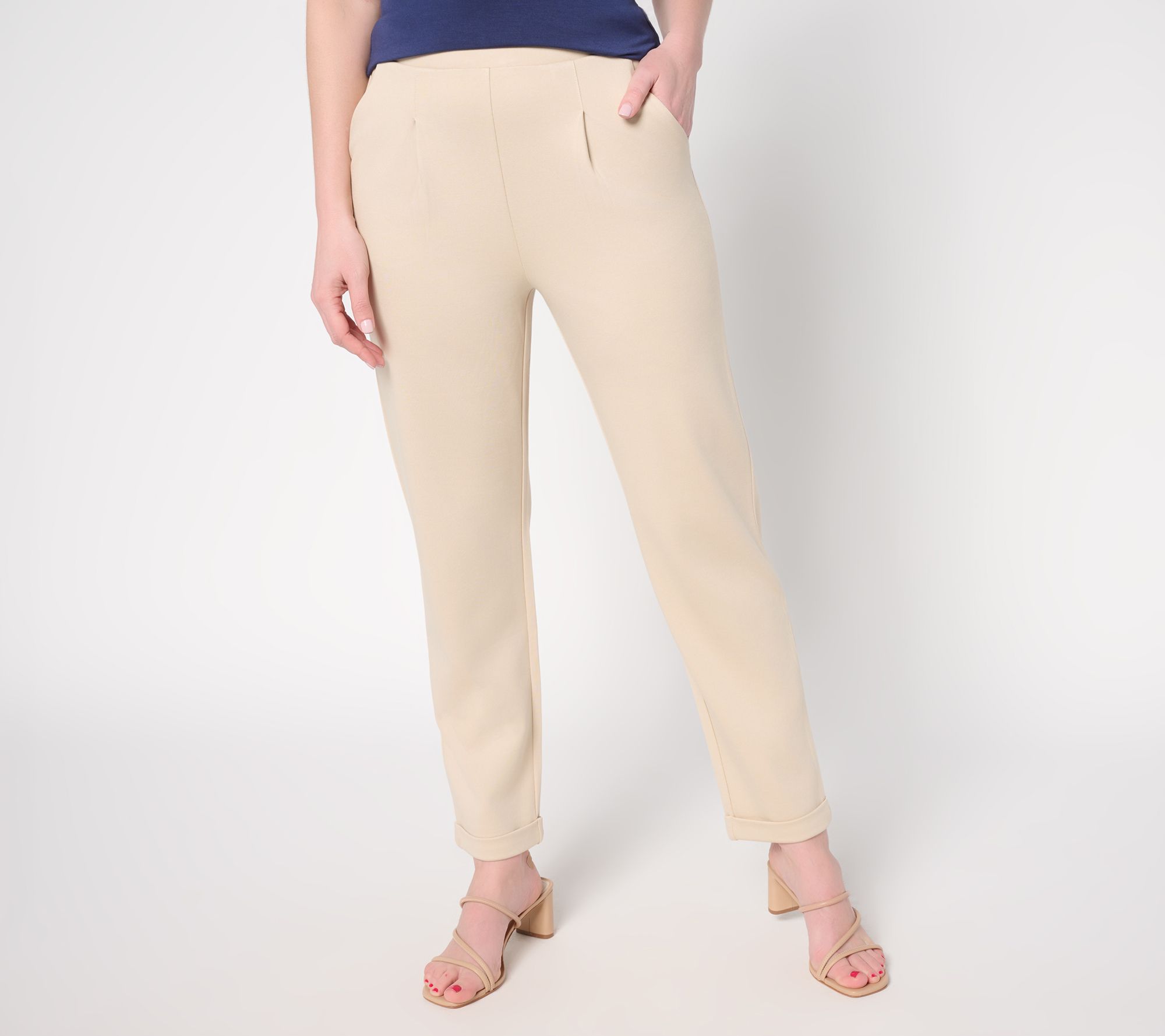 Joan Rivers Petite Tapered Ankle Ponte Pants
