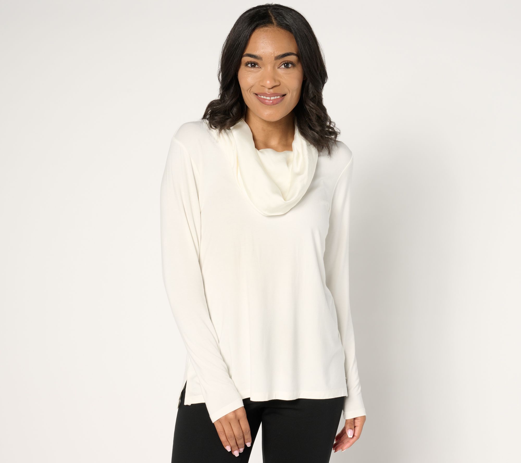 "As Is" Belle by Kim Gravel Modal Spandex Sateen Cowl Neck Top