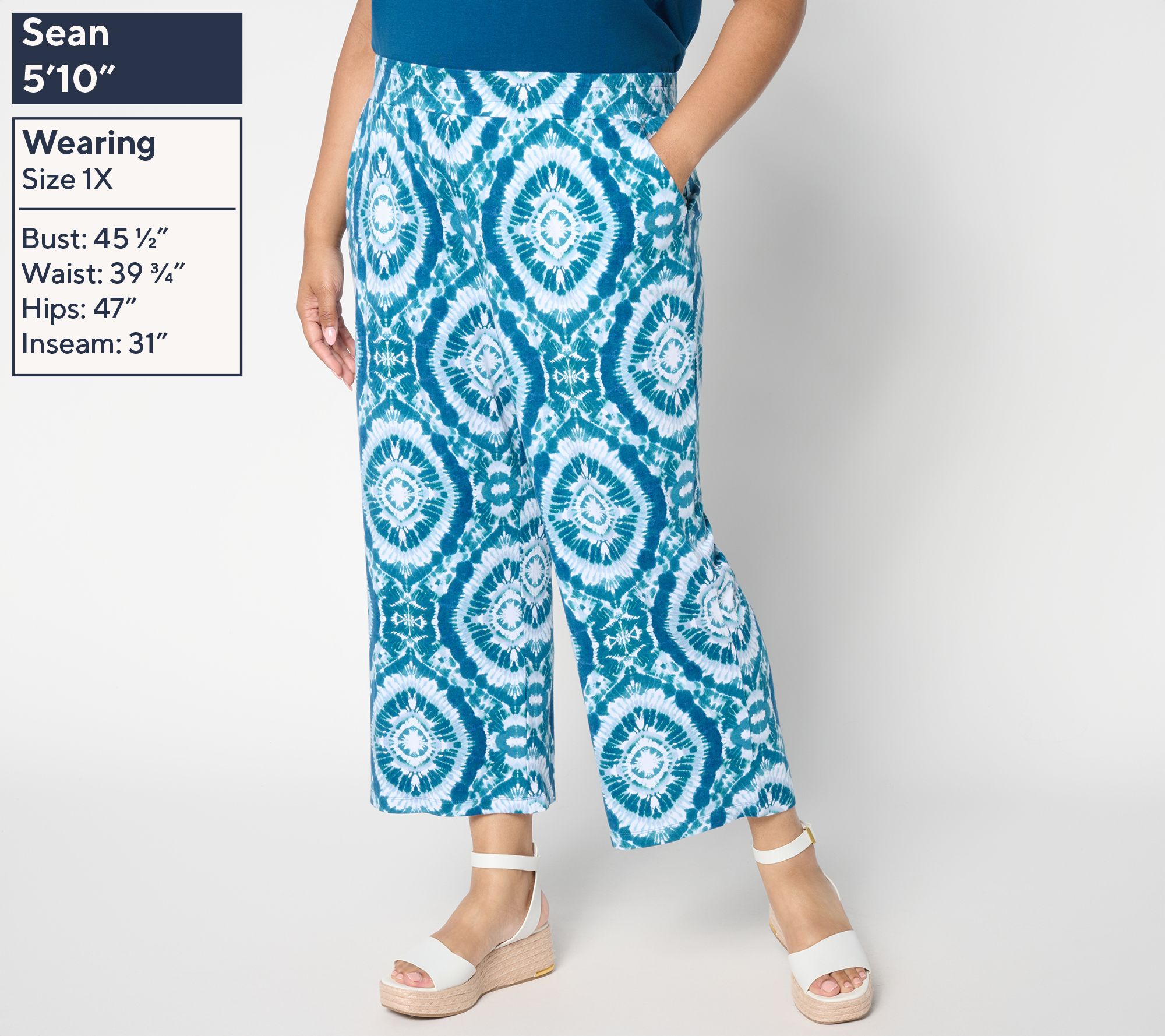 Belle Boho by Kim Gravel Regular Rayon Spandex Geo Wide Leg