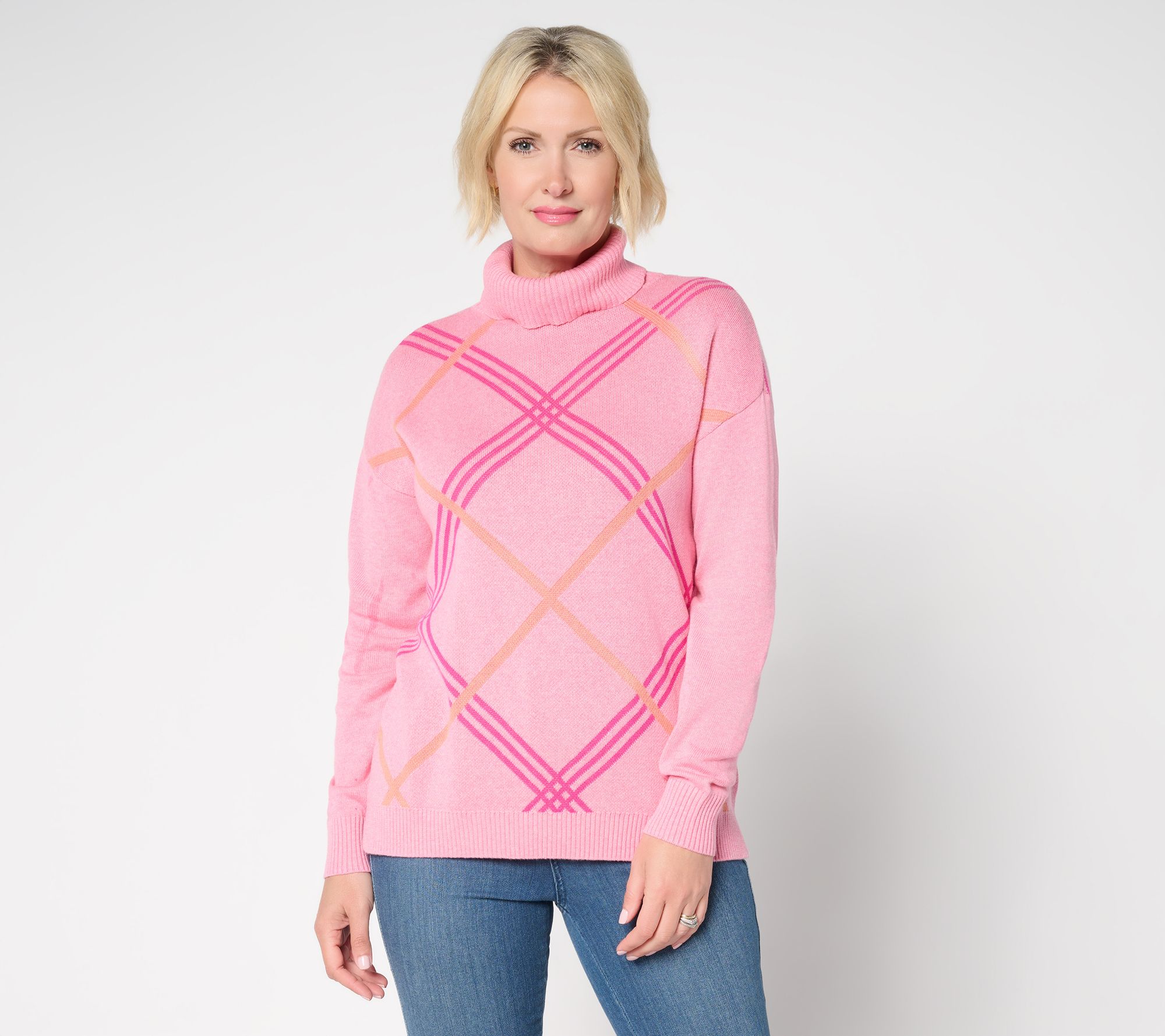 Belle by Kim Gravel Mad for Plaid Turtleneck Sweater