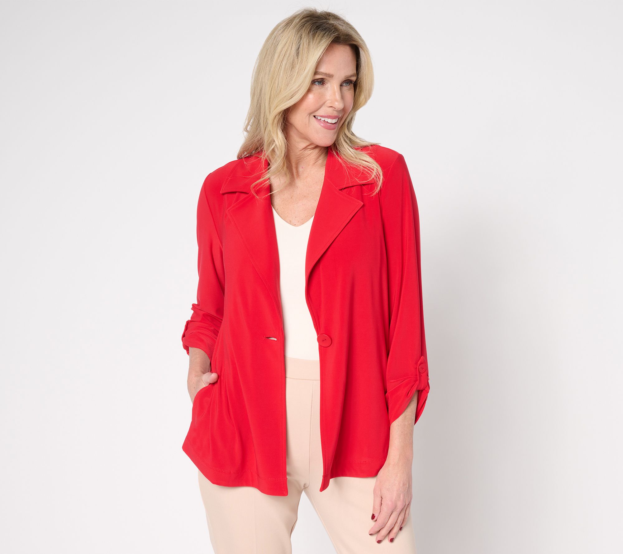 "As Is" GRAVER Susan Graver LK Luxe Regular Notch Collar Jacket