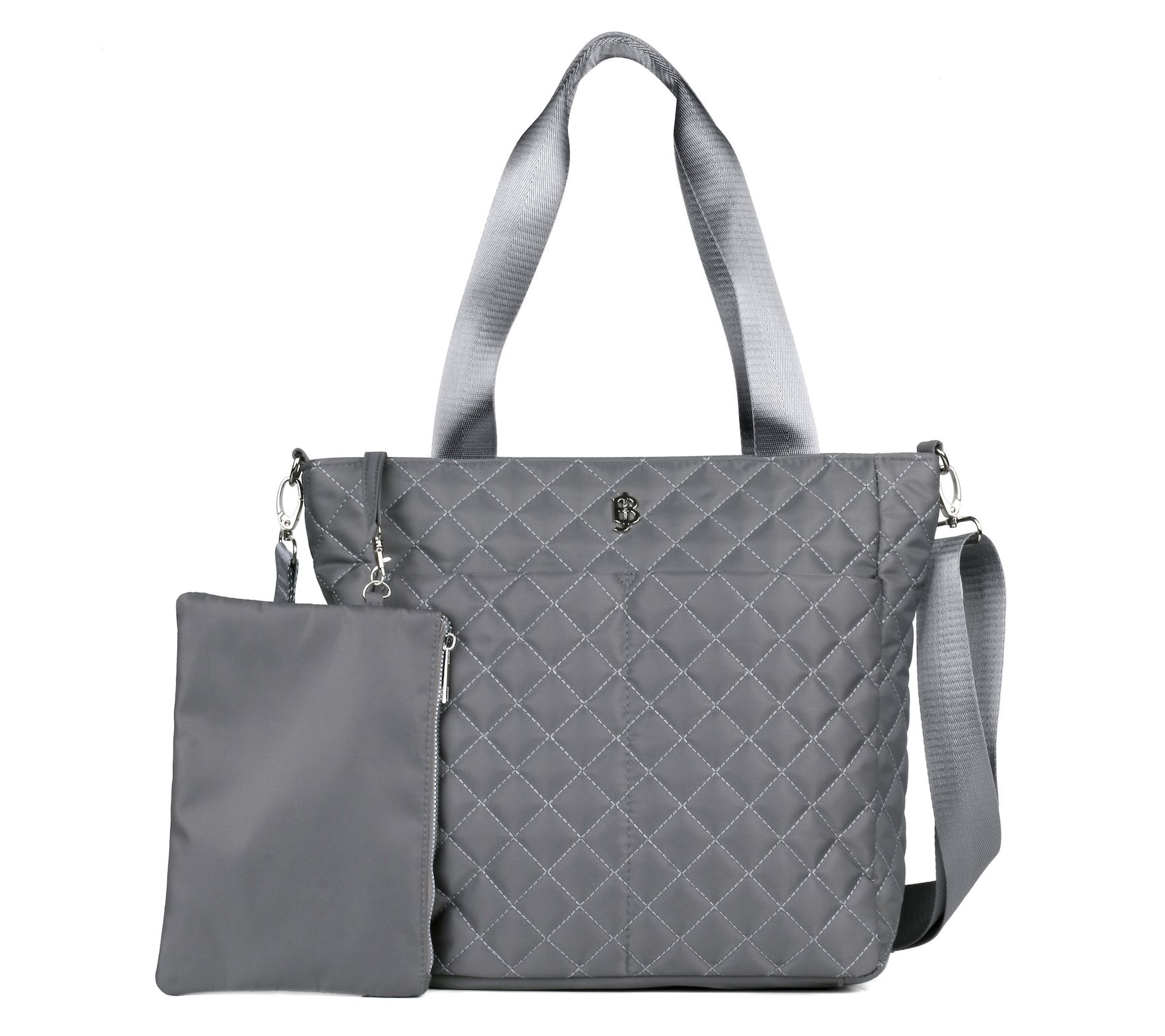Julia Buxton Quilted Nylon Organizer Tote & ZipPouch