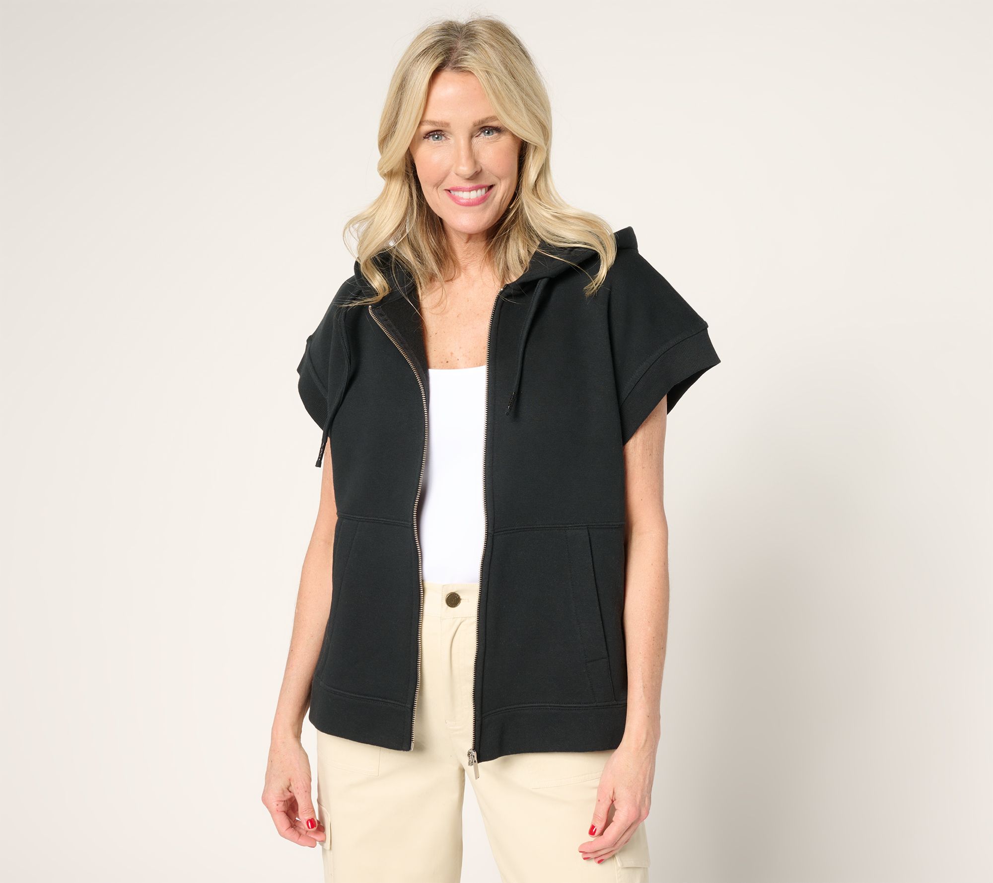 "As Is" Martha Stewart Signature Towel Terry Zip Front Jacket w/ Hood