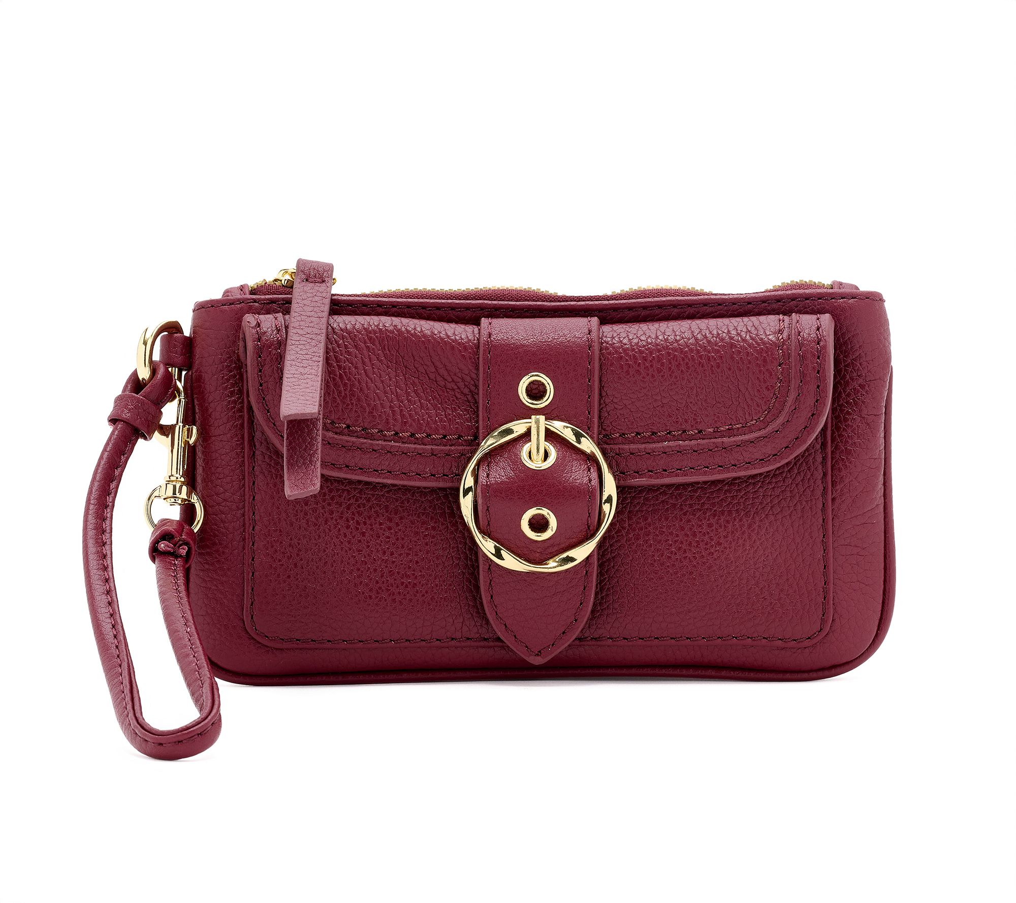 Kim Gravel Hey Gorgeous Pebble Leather Wristlet Clutch