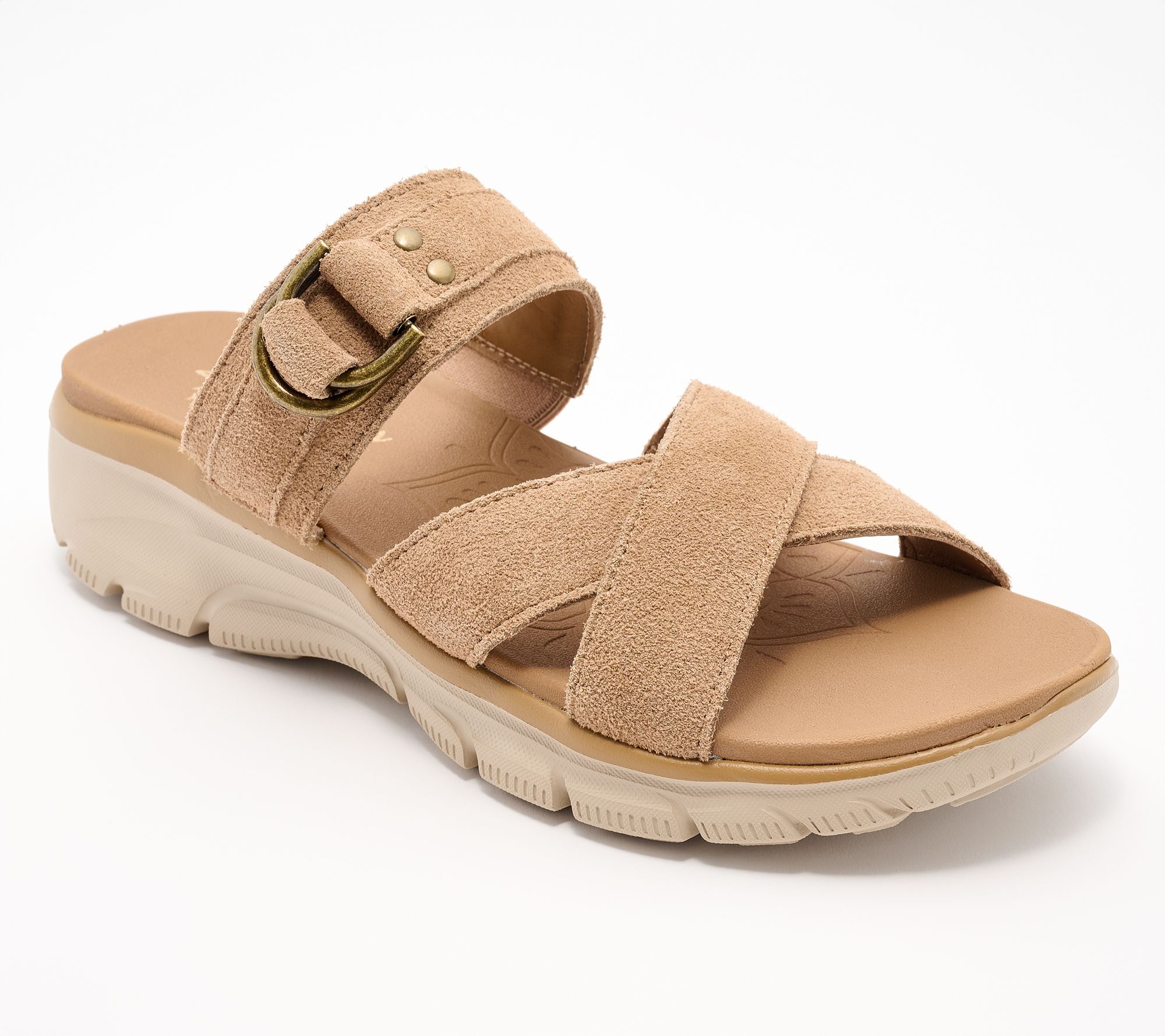 Skechers Easy Going Adjustable Suede Sandals -Simply Dreamy