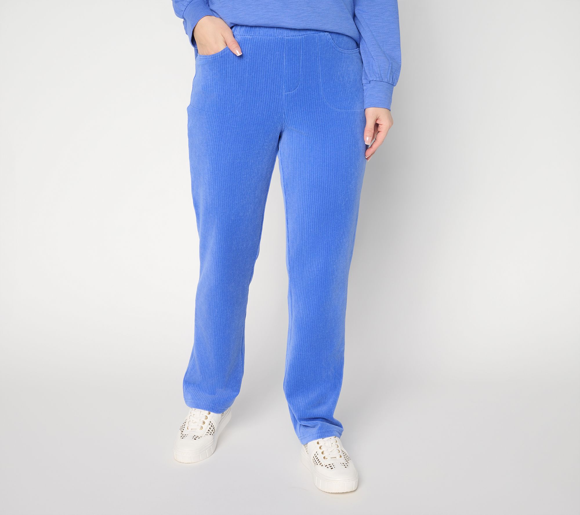 Quacker Factory Short Corduroy Straight-Leg Pants