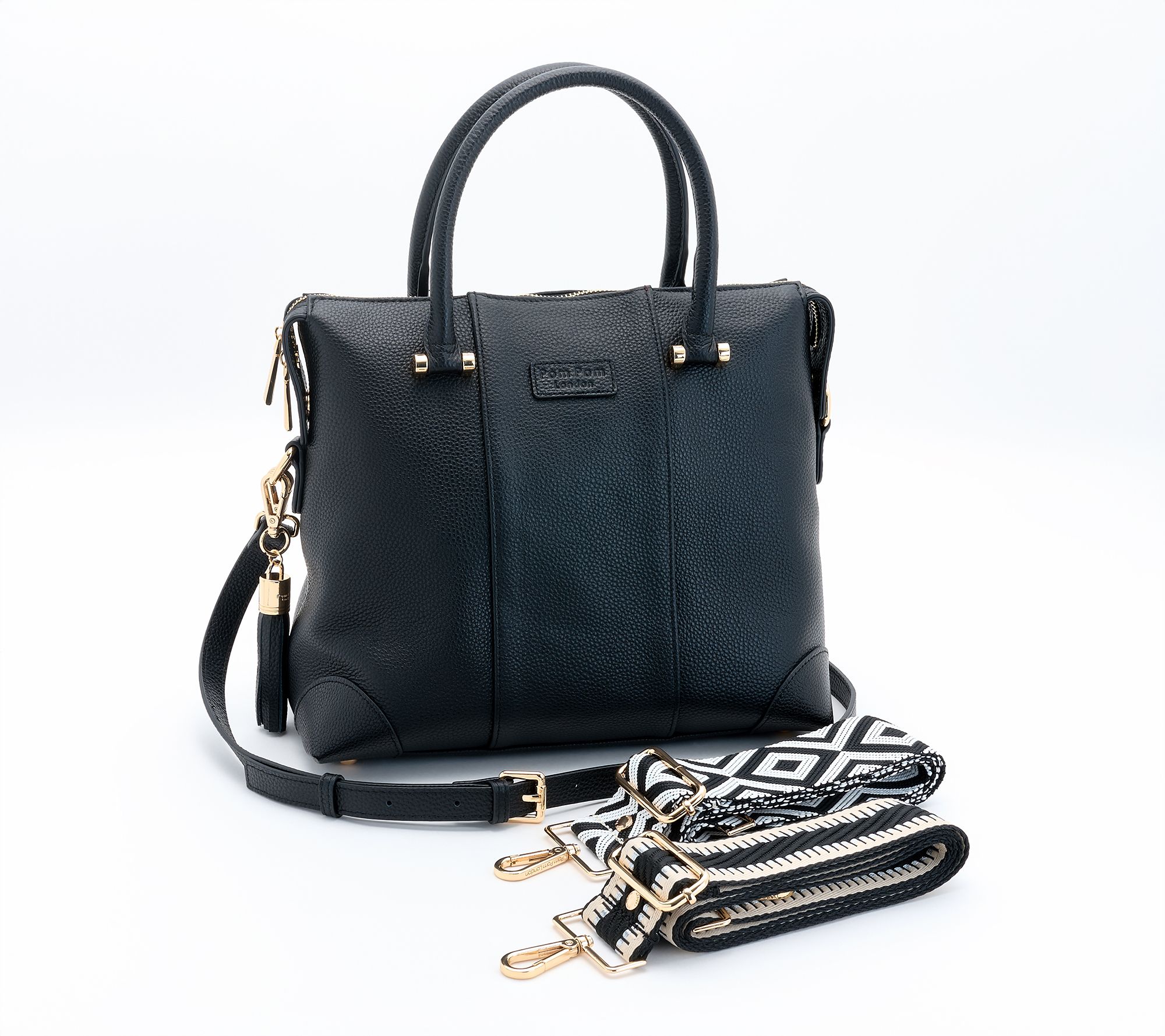 Pom Pom London Leather Greenwich Tote with 3 Straps