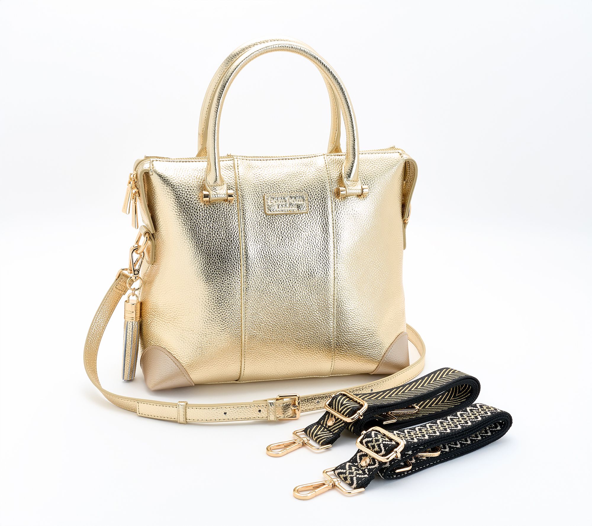 Pom Pom London Leather Greenwich Tote with 3 Straps