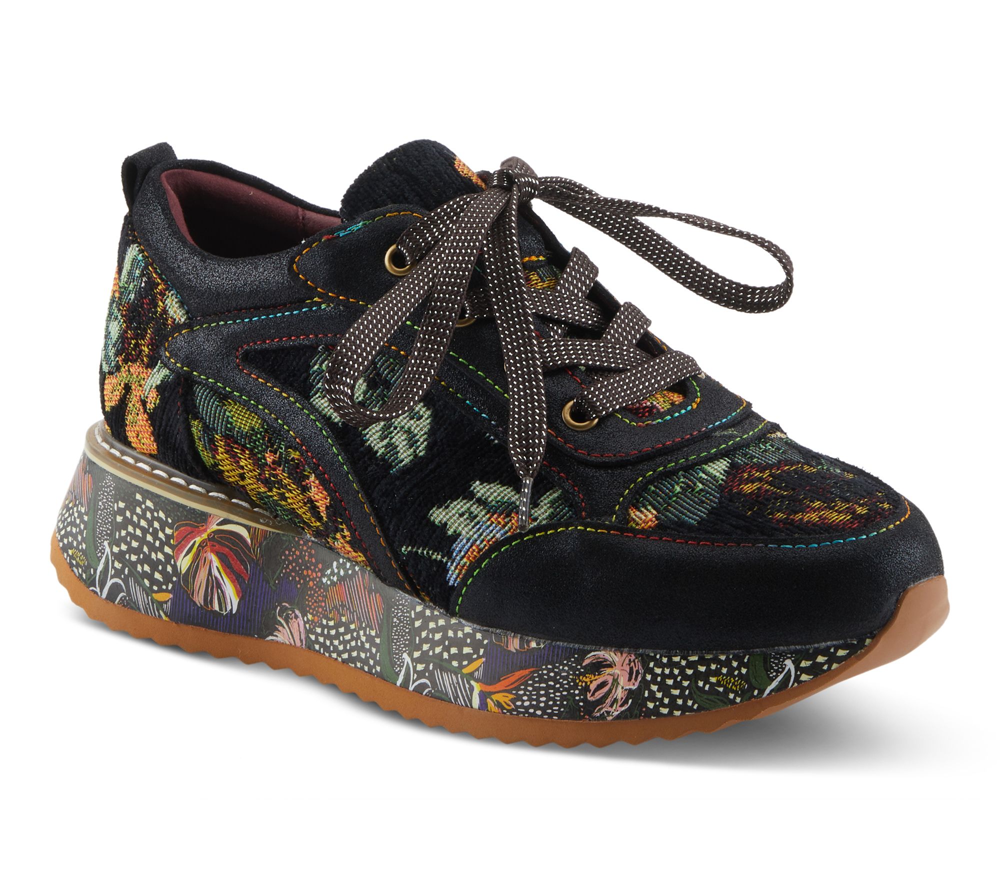 L'Artiste by Spring Step Leather Platform Sneakers - Invidia