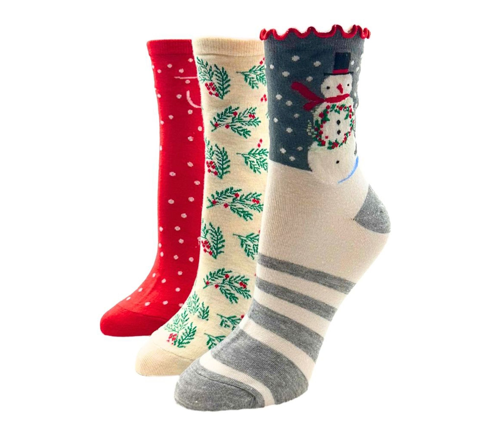 Hallmark Set of 3 Holiday Mid-Crew Socks