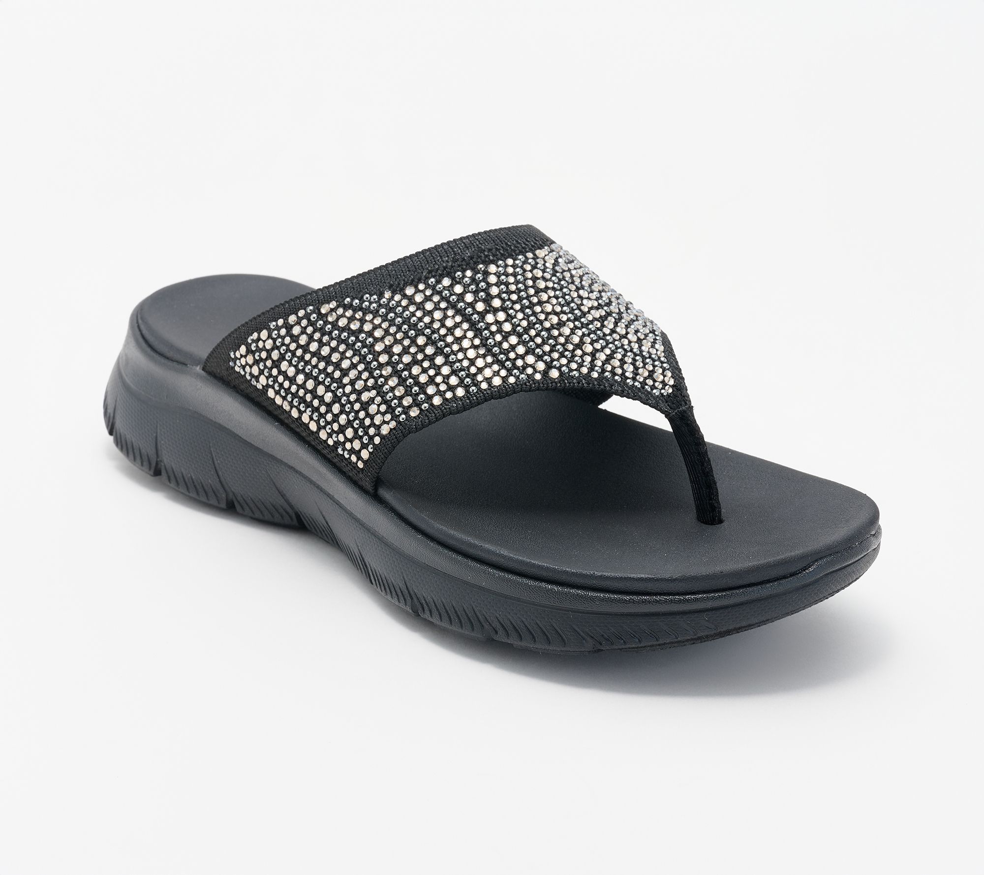 Skechers Summits Vegan Embellished Knit Thong Sandals
