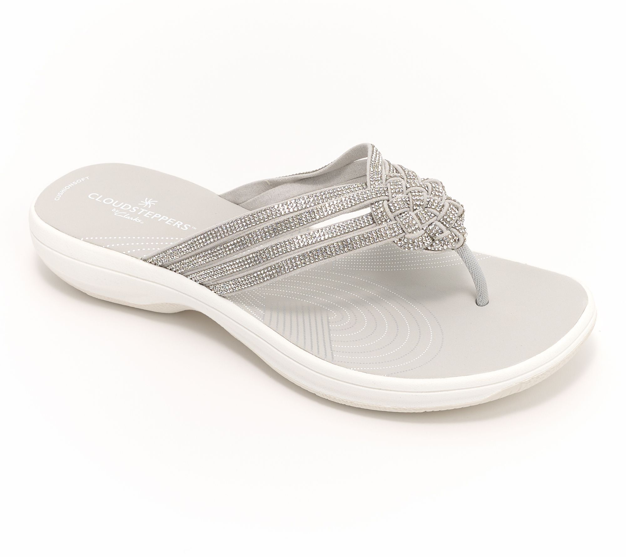 Clarks Cloudsteppers Rhinestoned Thong Sandals -Breeze Gem