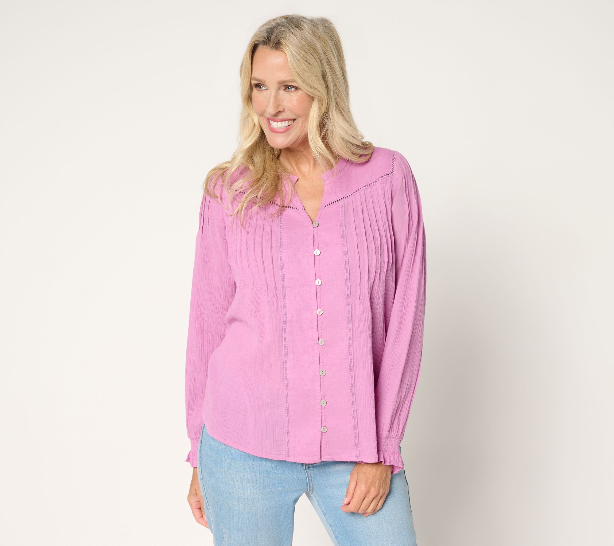 "As Is" Ree by the Pioneer Woman 100% Cotton Clip Dot Blouse