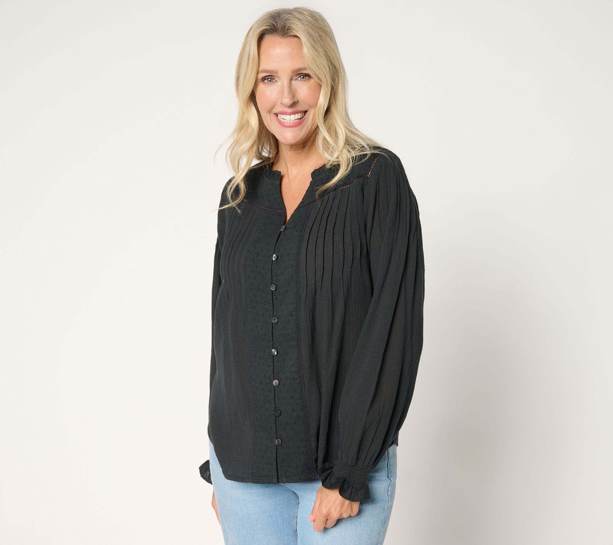 "As Is" Ree by the Pioneer Woman 100% Cotton Clip Dot Blouse