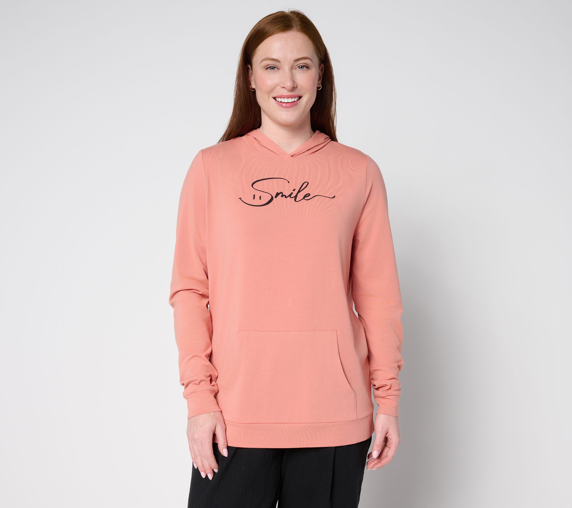 "As Is" AnyBody Cozy Knit Jersey Message Hoodie