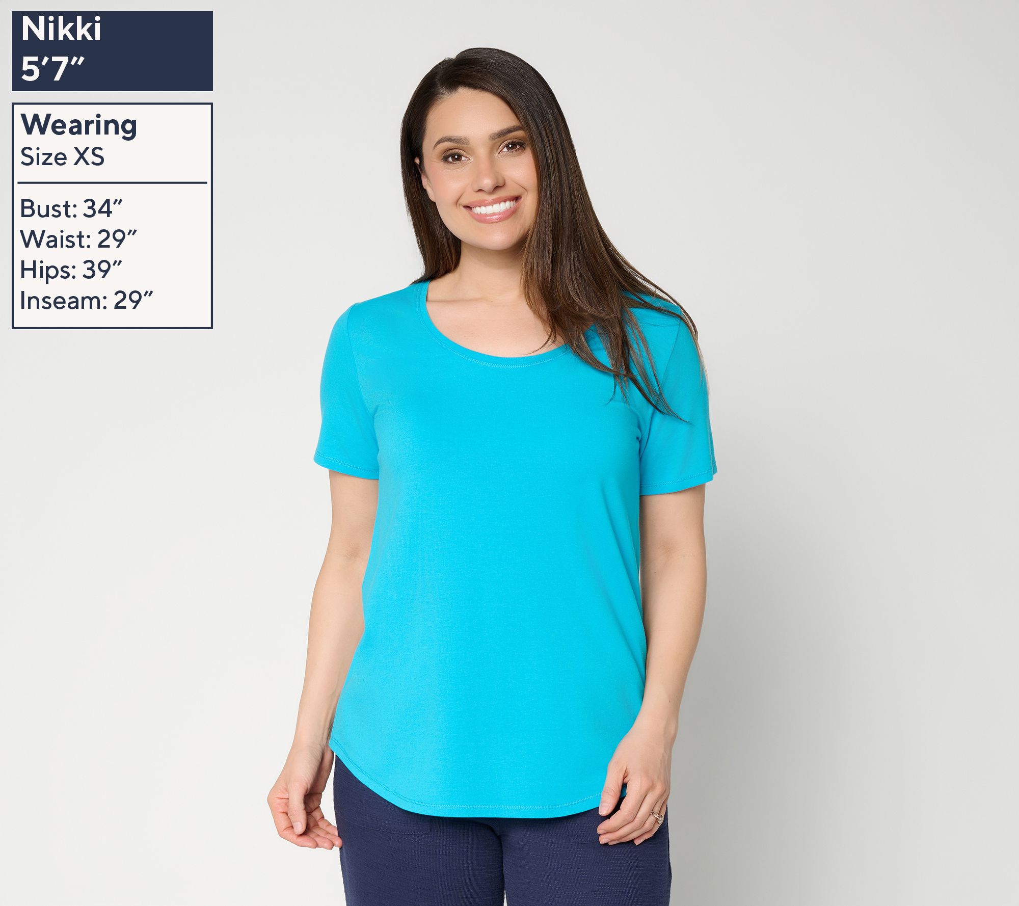 Susan Graver Essentials Comfy Cotton Top With Shirt-Tail Hem - QVC.com