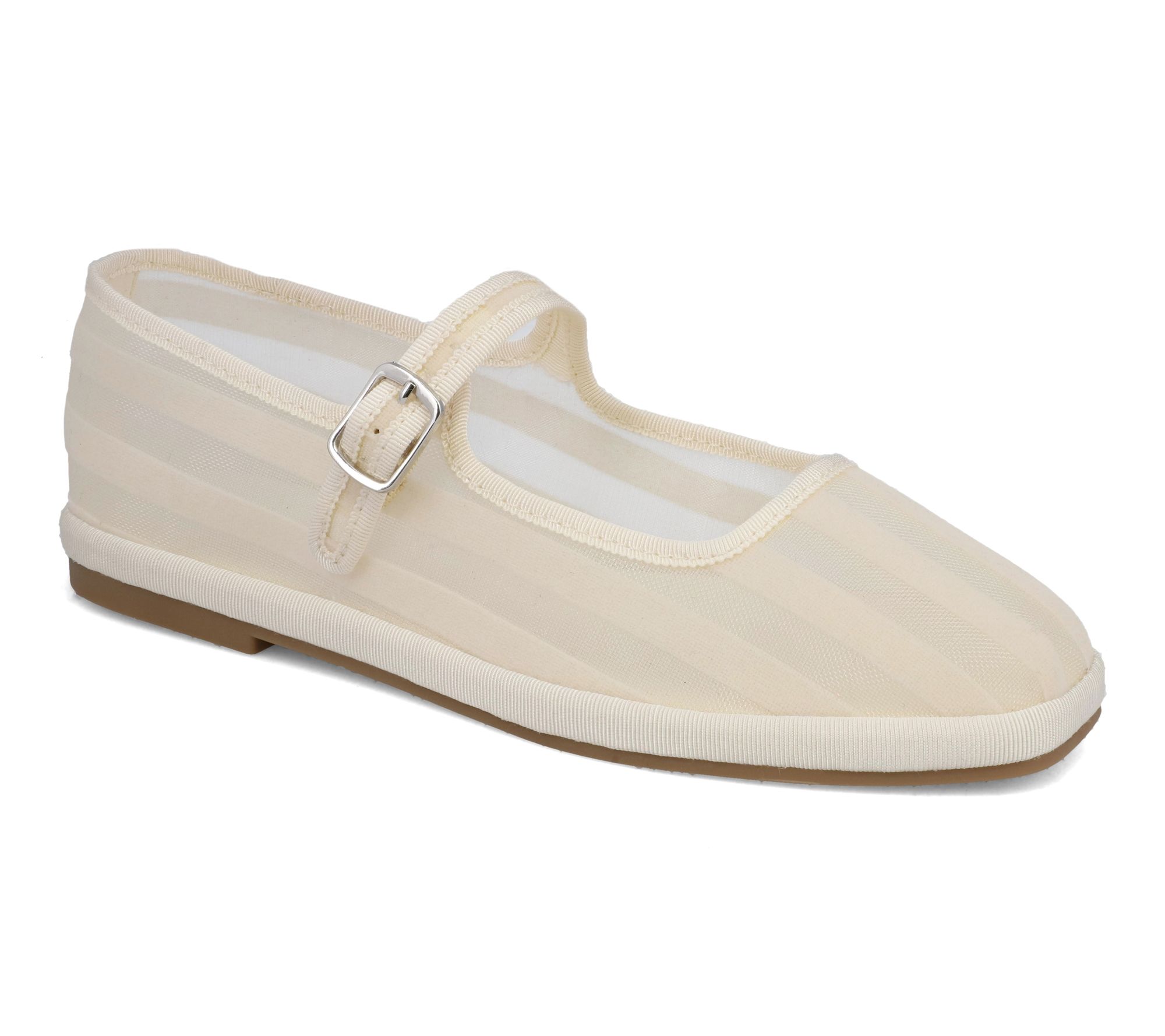 MIA Striped Mesh Mary Jane Flats - Morocco