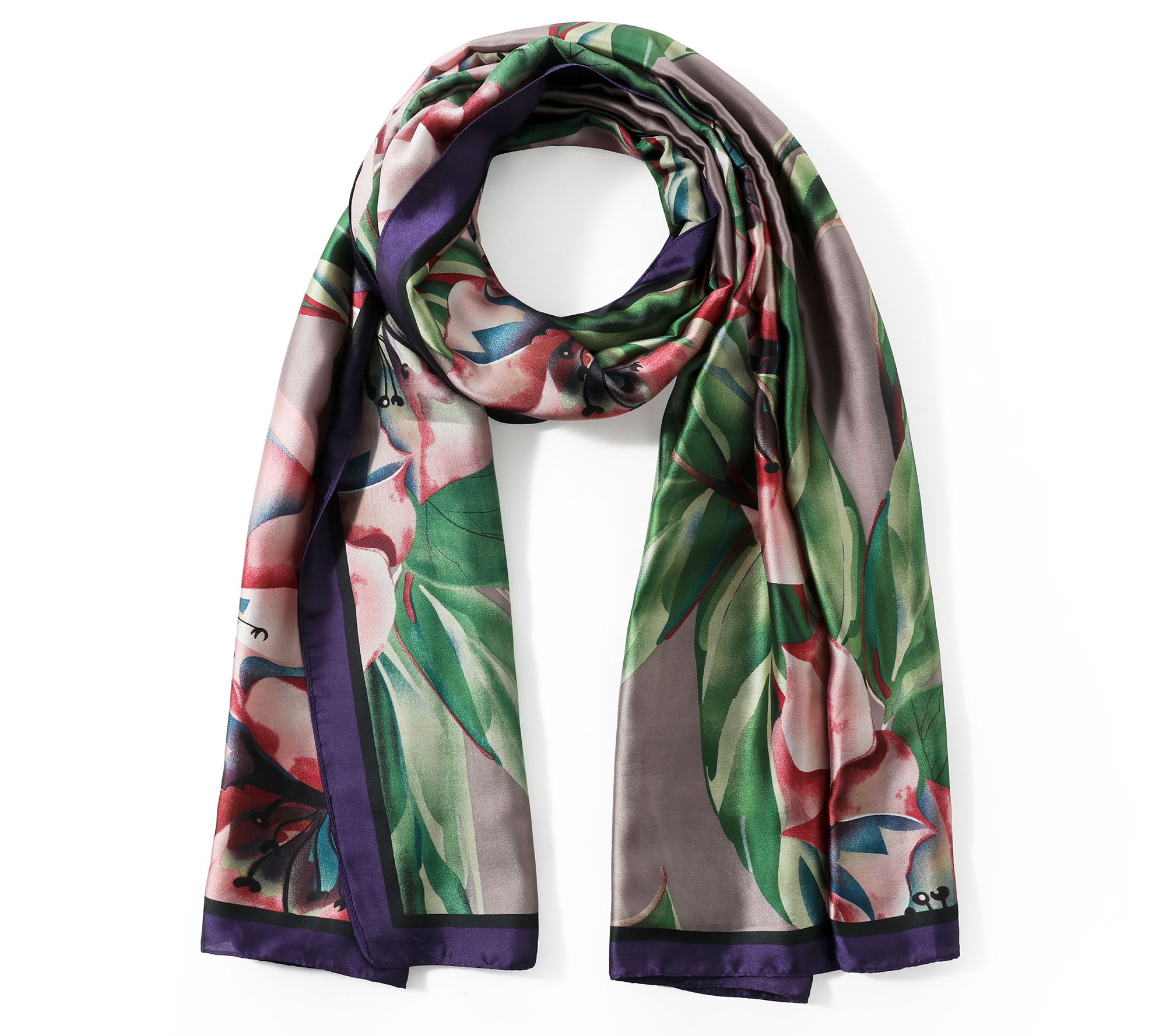 Youzey Wild Bloom Faux Silk Women's Scarf 35" x70"