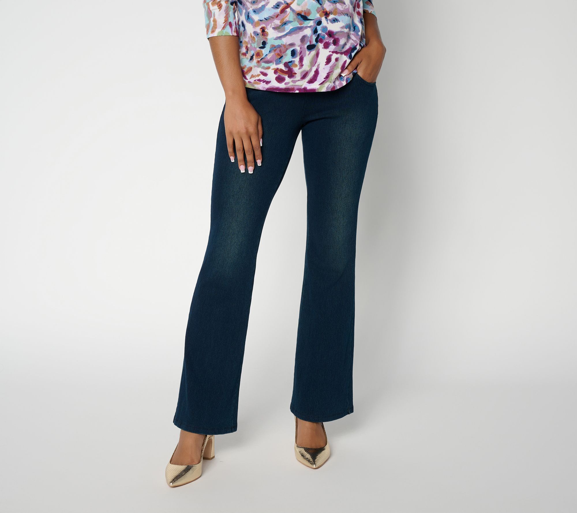 Women with Control Petite Prime Stretch Denim Bootcut Jeans
