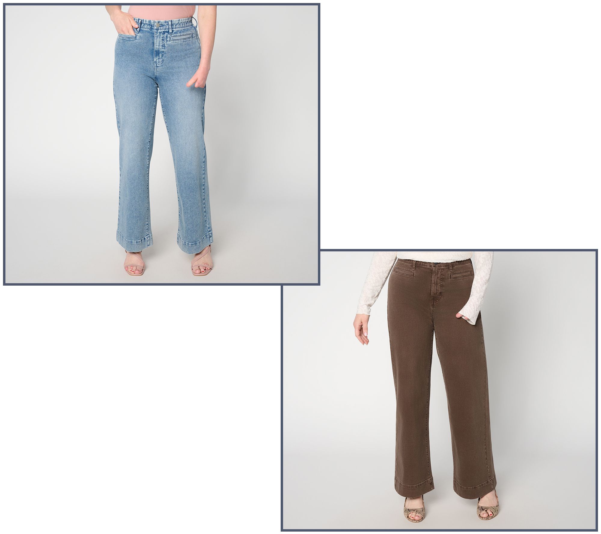 Me by Jennie Garth Repreve Denim Welt Pocket Wide Leg Jeans