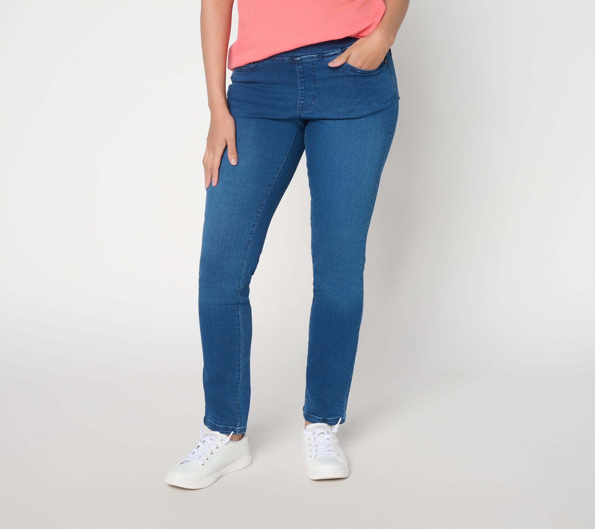 "As Is" Belle by Kim Gravel Petite TripleLuxeDenim Straight Jean