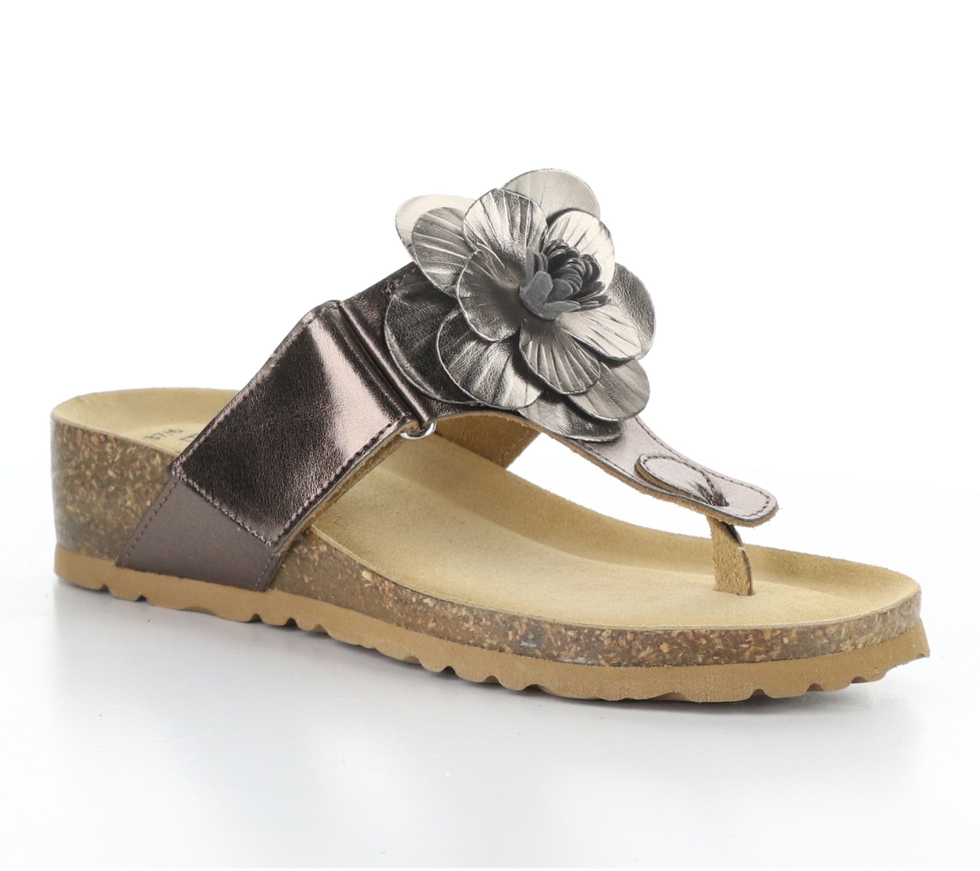 Bos. & Co. Laminato Leather Thong Sandals - Laria
