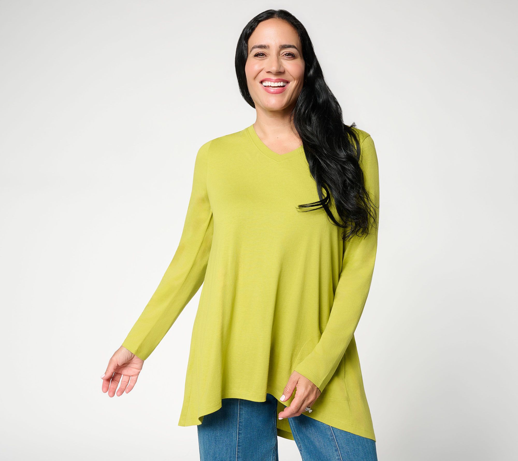  LOGO by Lori Goldstein Regular Tunic with Smocked Back