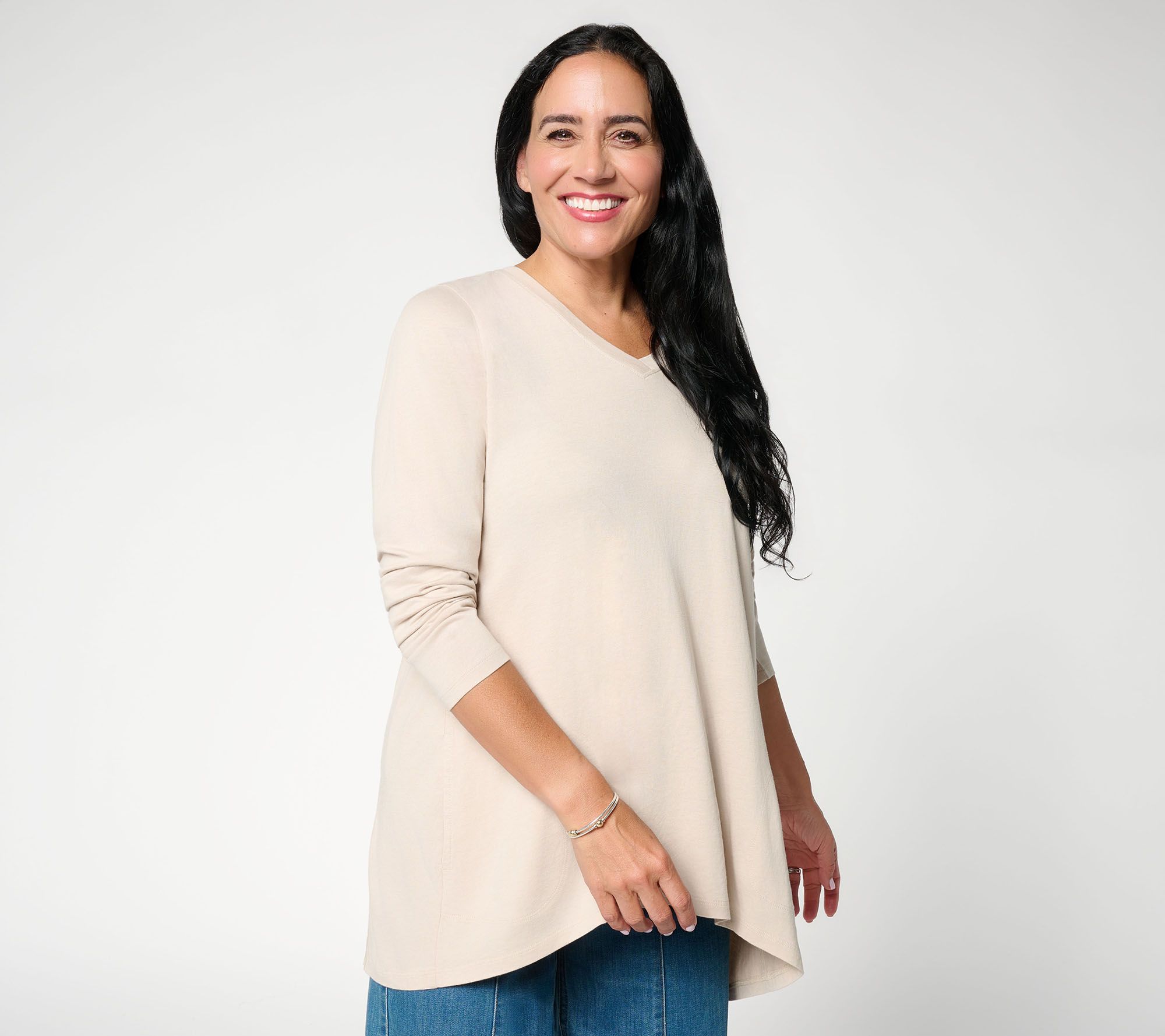 LOGO by Lori Goldstein Regular Tunic with Smocked Back