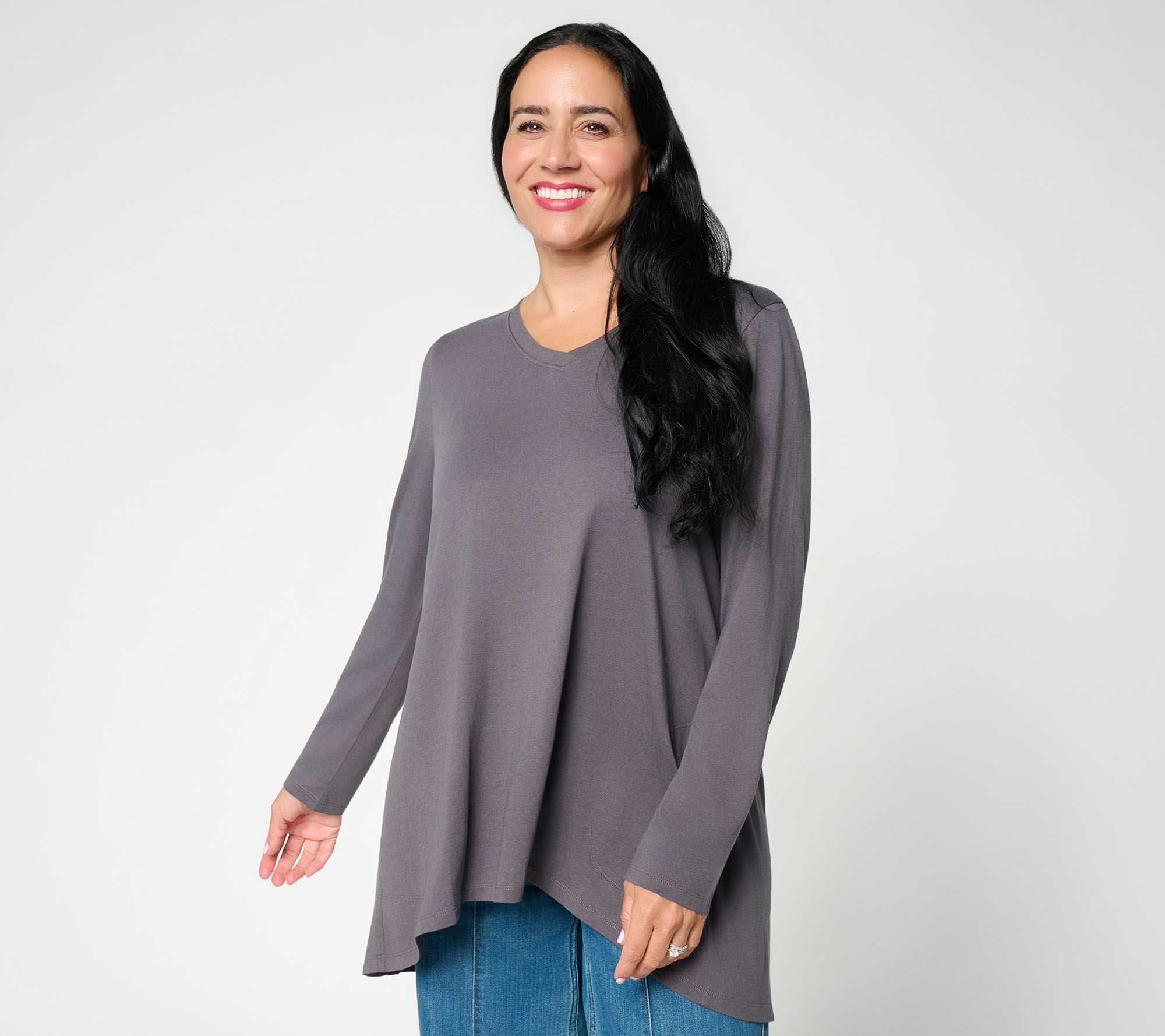LOGO by Lori Goldstein Regular Tunic with Smocked Back