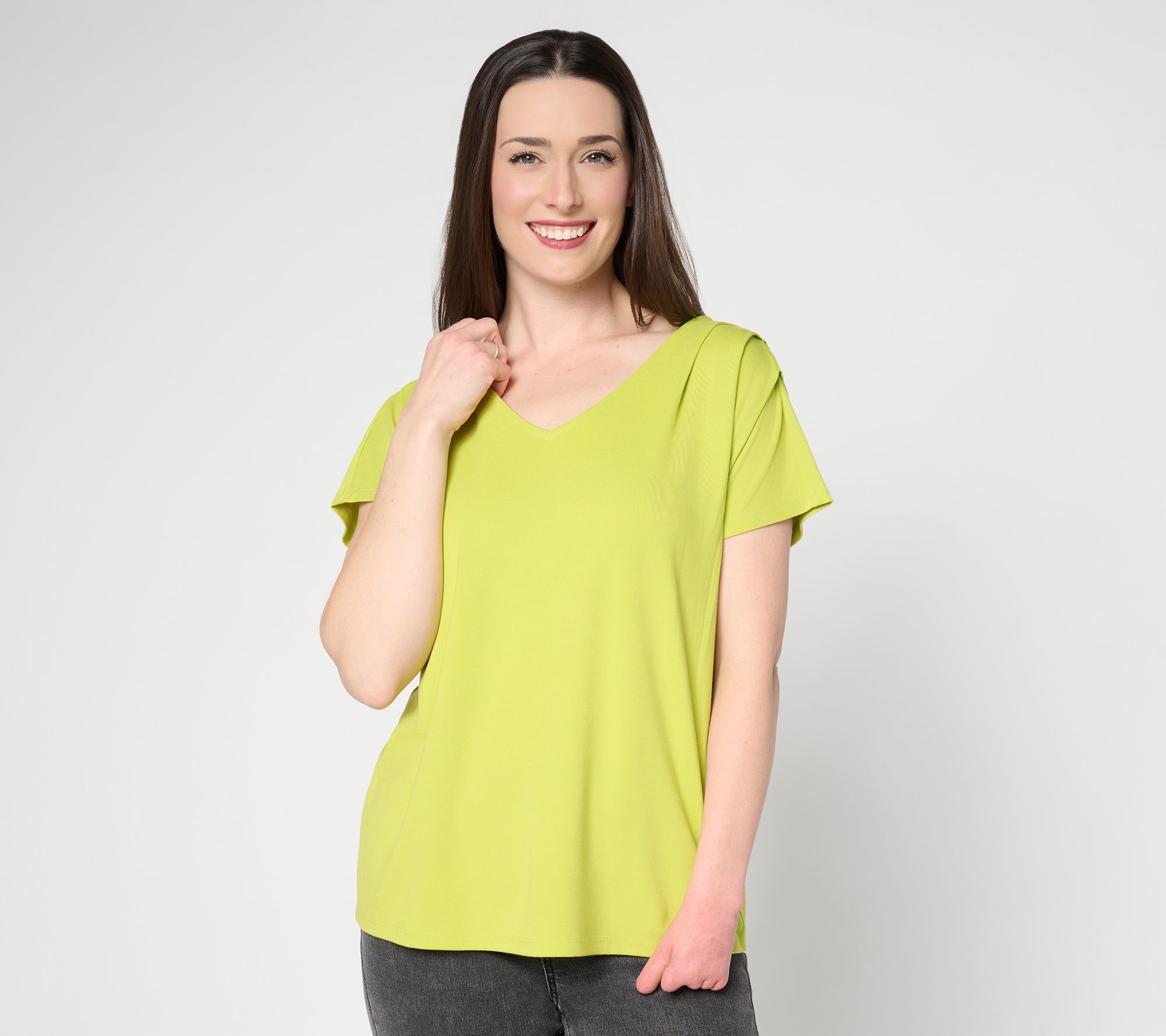 "As Is" Mally Roncal V-Neck Dolman Sleeve Werk to Werk it Knit Top