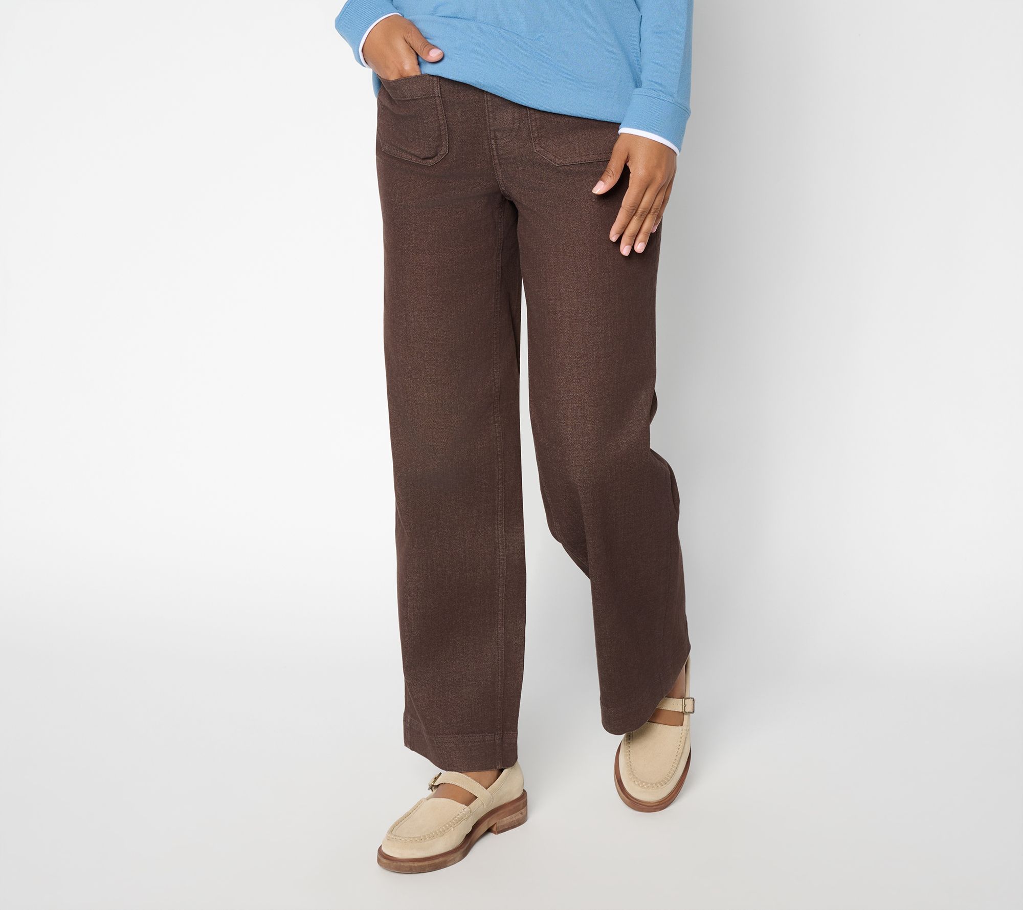 Denim & Co. Regular So Soft Denim Double Button Trouser Jeans